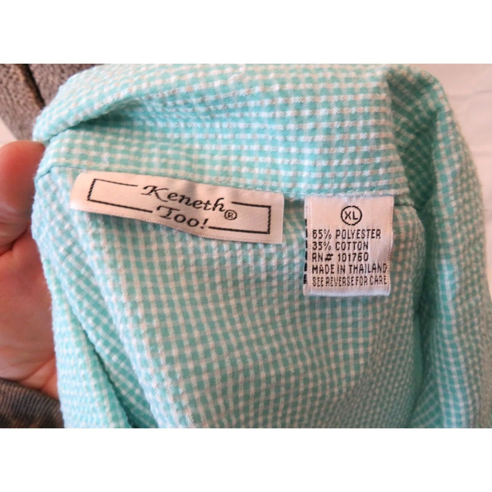 Vintage VINTAGE Keneth Too Top shirt Womens XL Black Beach Button-Up Short Sleeve Collared Check Pattern Modern Beach Theme 60s 70s Size XL / US 12-14 / IT 48-50 - 6 Thumbnail