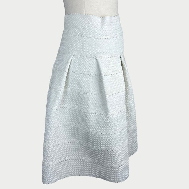 H&M H&M Textured Skirt | Small | NWT White A-Line High Waisted Size 27" / US 4 / IT 40 - 5 Thumbnail