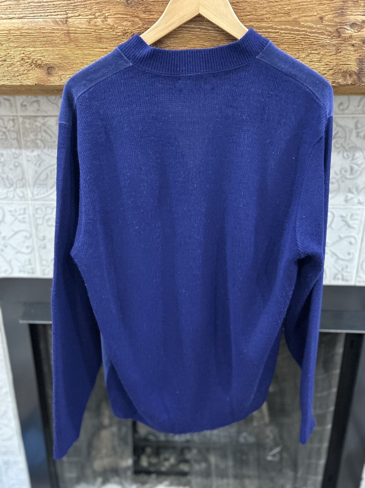 Izod × Lacoste VTG 70s 80s Izod Lacoste Blue Velour Knit Cardigan Sweater Size US L / EU 52-54 / 3 - 8 Thumbnail