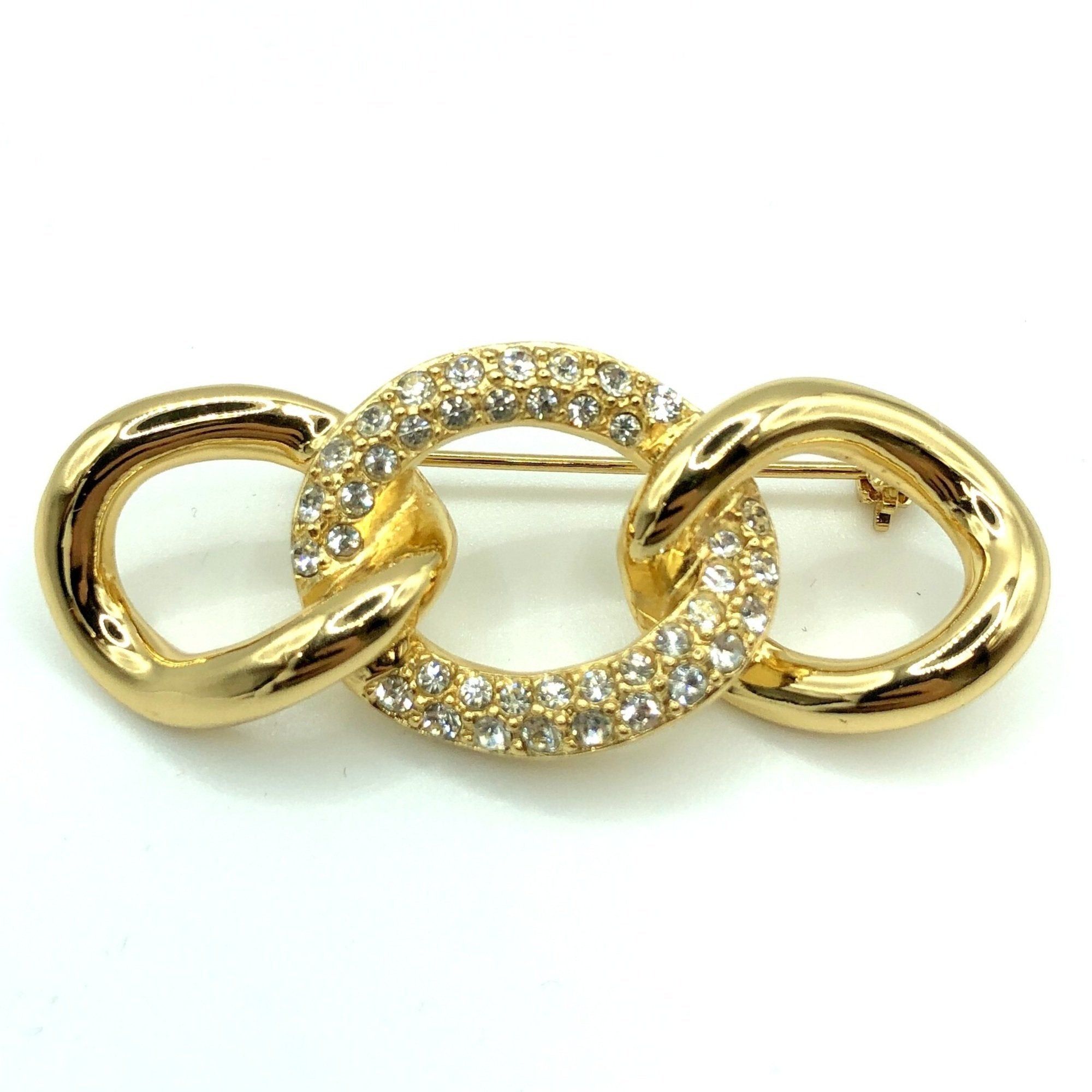 image of Christian Dior Brooch Gold Rhinestone Women's Itq7I0R5Mnbi Rm5093D