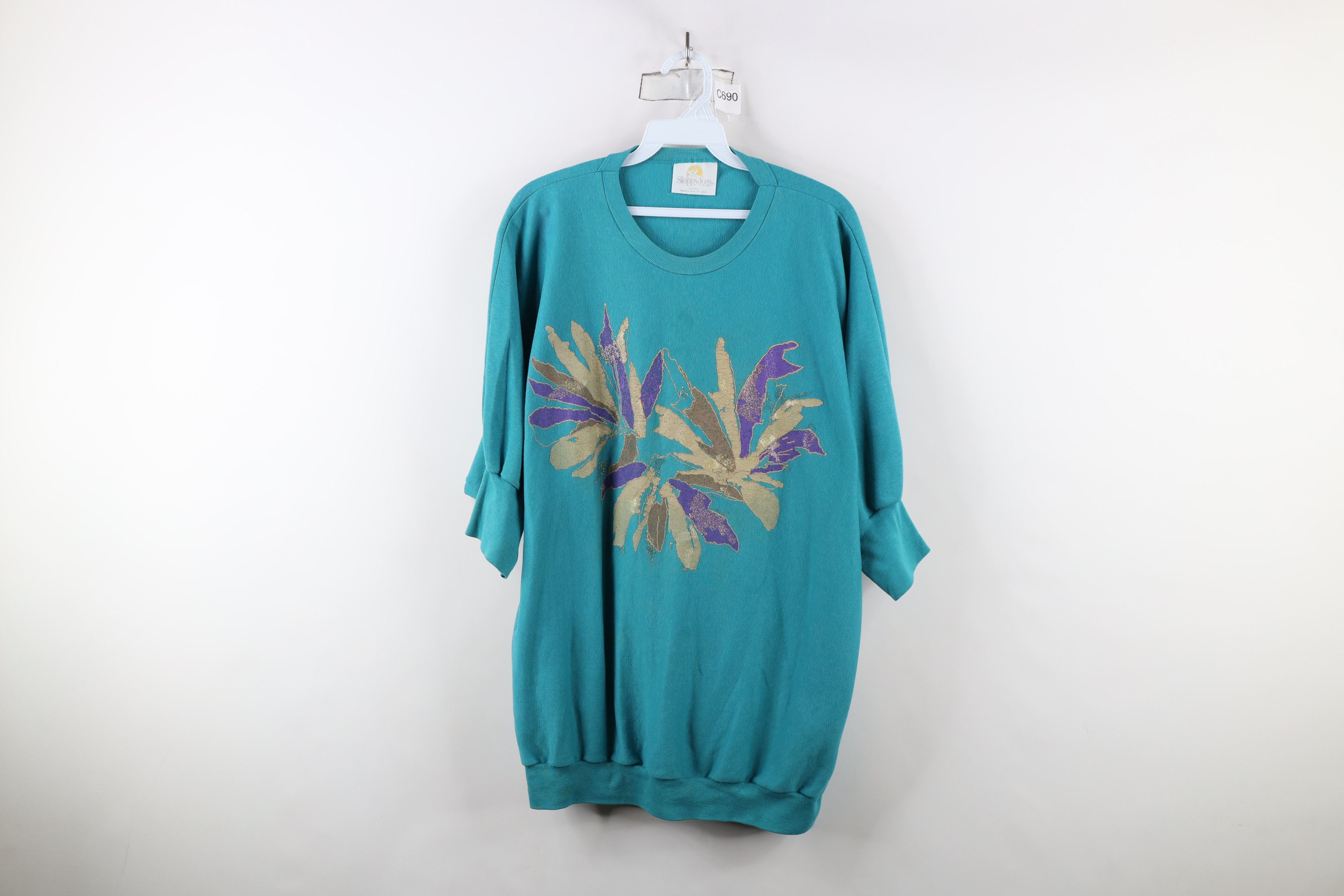 Vintage Vintage 80s 90s Streetwear Sleeve Flower Sweatshirt USA Size ONE SIZE - 1 Thumbnail