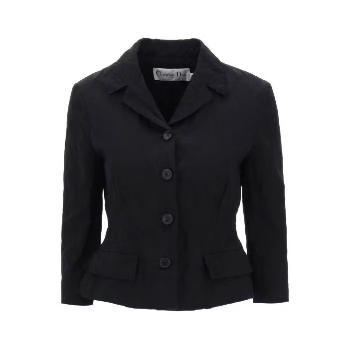 image of Dior O1S22I1N0524 Froisse Short Jacket In Black, Women's (Size XS)