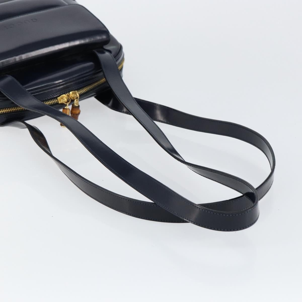 Gucci GUCCI Bamboo Shoulder Bag Patent Leather Navy Gold 001 2113 Size ONE SIZE - 7 Thumbnail