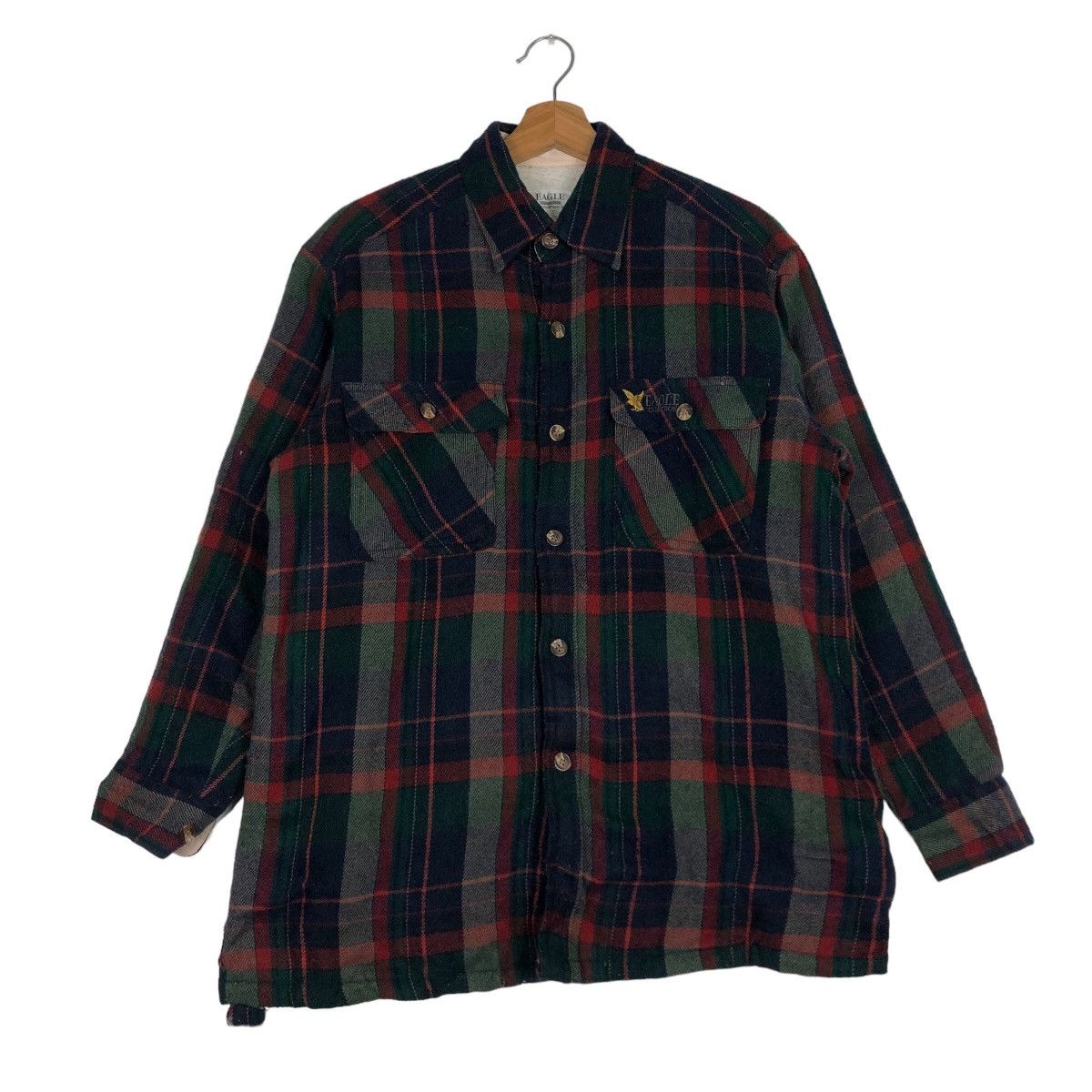 Flannel 🔥Vtg Flannel Wool Jacket Eagle Japan Tartan Design Checked Size US M / EU 48-50 / 2 - 1 Thumbnail