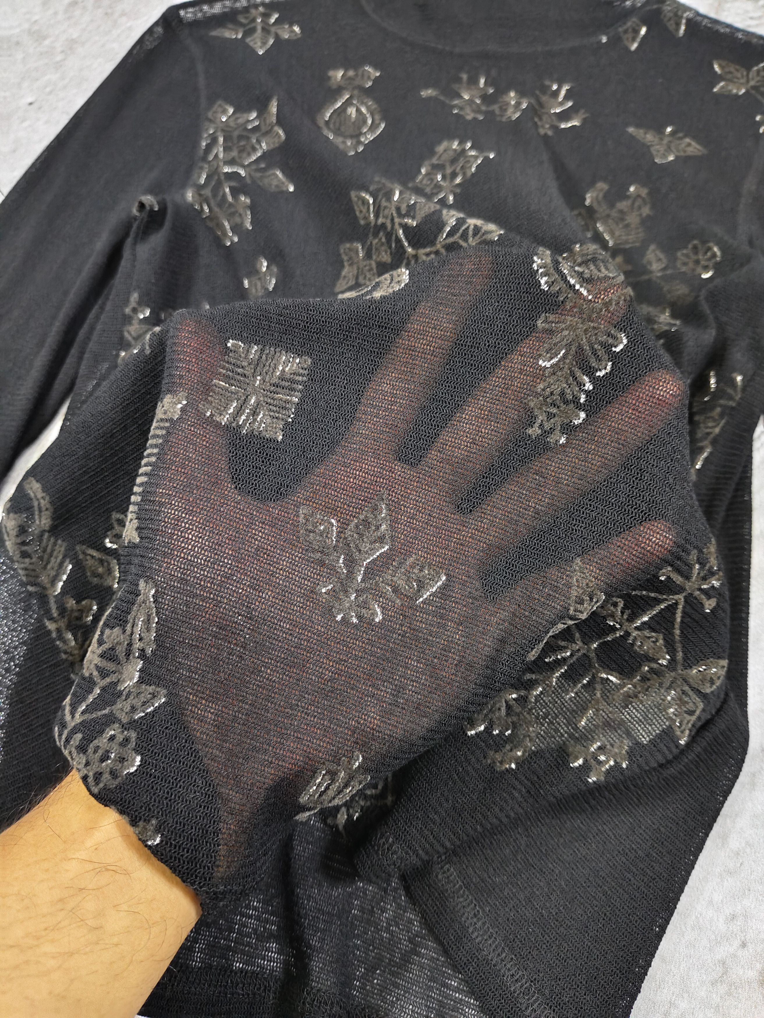 Japanese Brand Cosa-Nostra🇯🇵Sheer Stretch Mesh Print Gothic Top Size M / US 6-8 / IT 42-44 - 8 Thumbnail