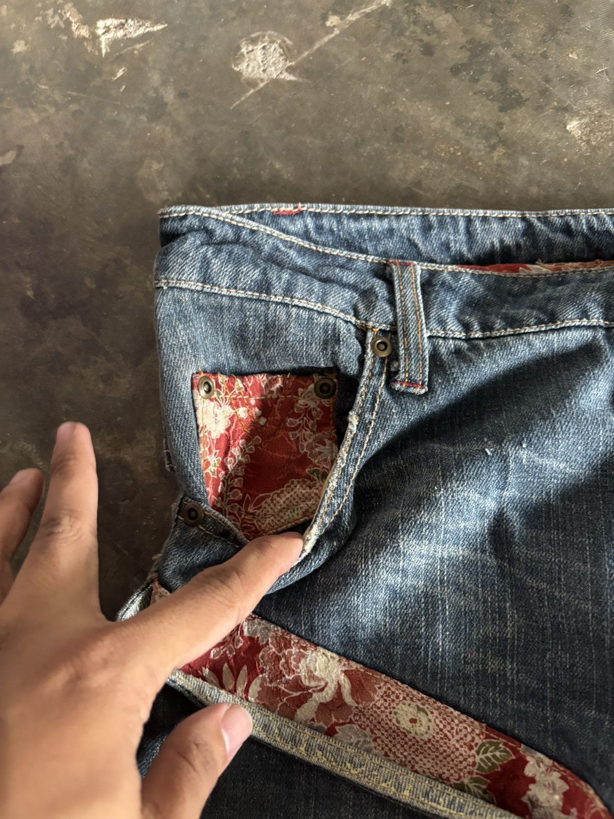 Hysteric Glamour × If Six Was Nine × Le Grande Bleu (L.G.B.) VTG GUMU JAPANESE DENIM SUKAJAN PANELLED Size US 33 - 11 Thumbnail