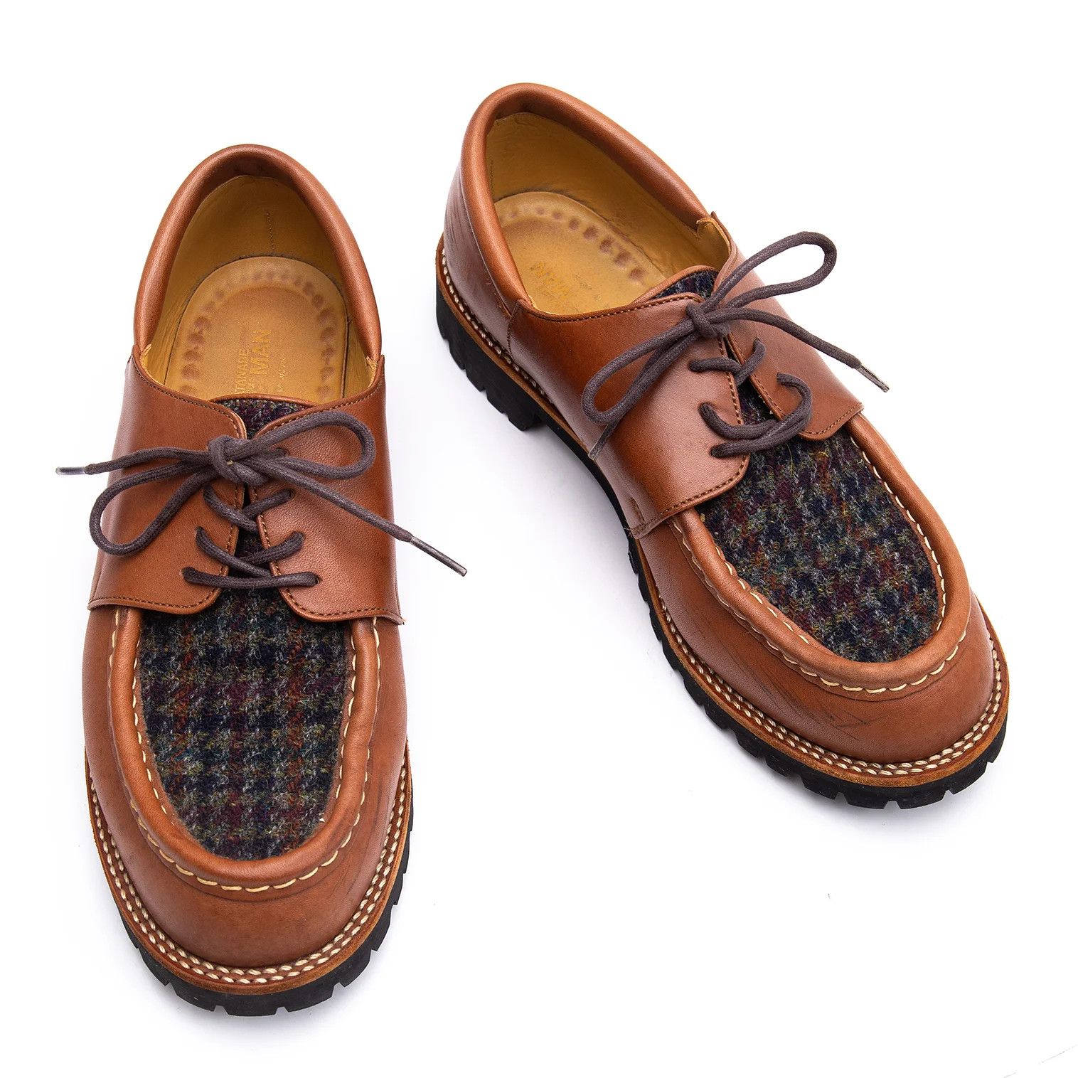 Junya Watanabe T and Leather Austrian Shoes in Brown, Size 27cm Size US 9 / EU 42 - 1 Thumbnail