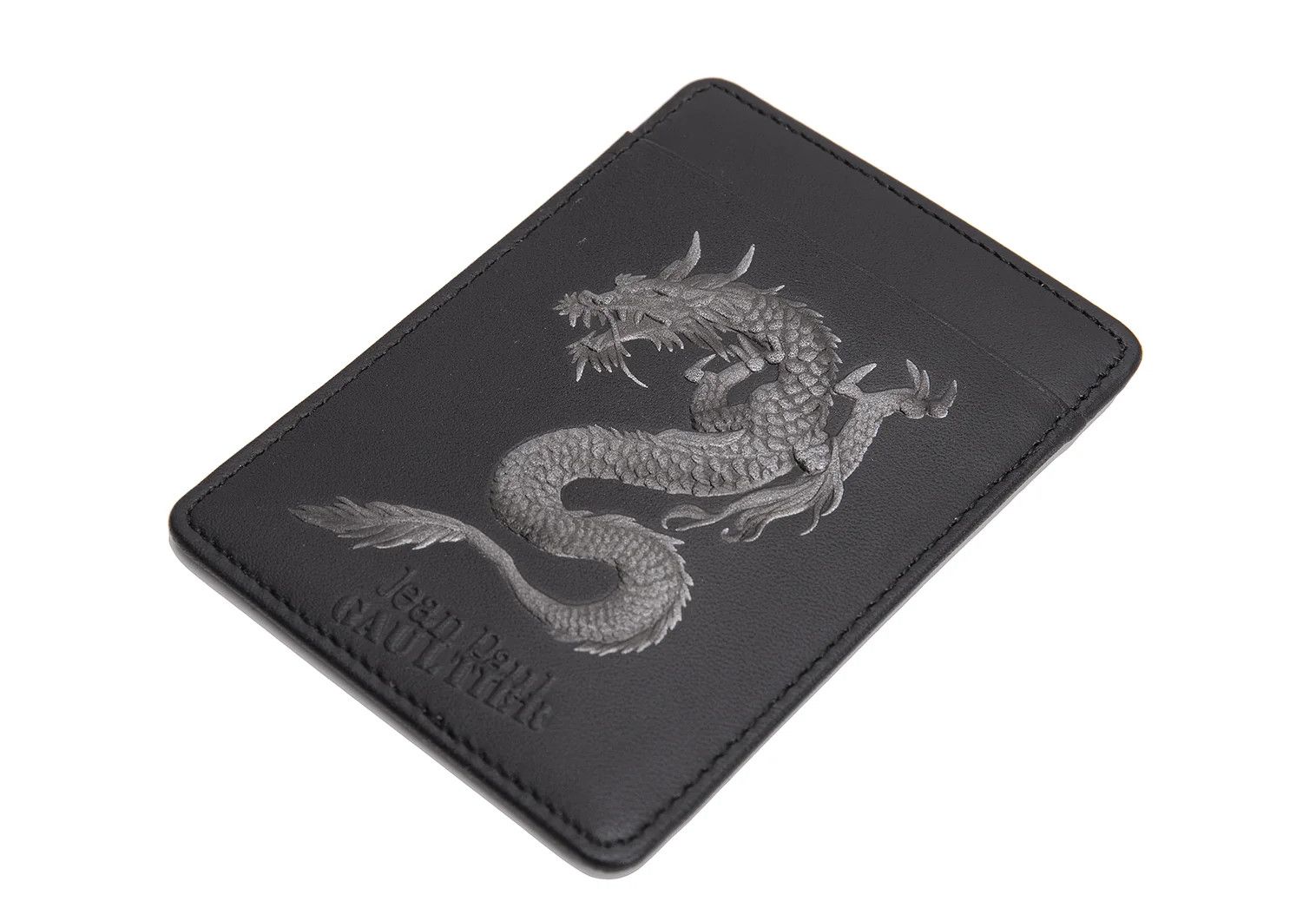 Jean Paul Gaultier Dragon-Embossed Pass Case in Black Size ONE SIZE - 3 Thumbnail
