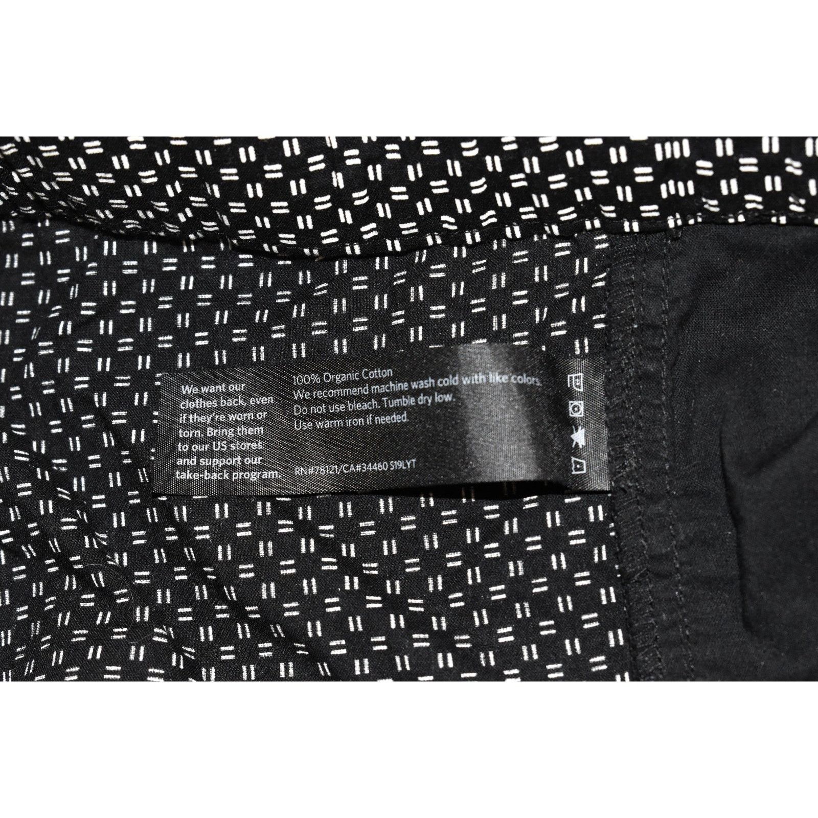 Eileen Fisher EILEEN FISHER Cotton Black & White Pattern Pants Size PS Size 35" - 4 Thumbnail