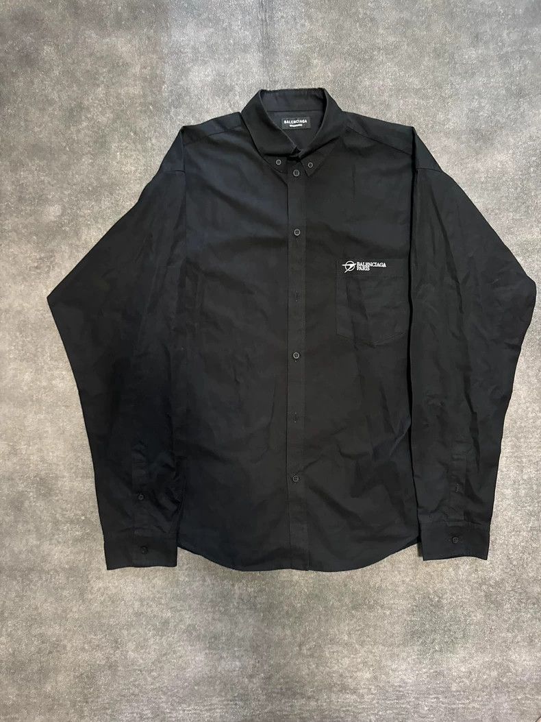 Balenciaga Balenciaga size 38 Black embroidered logo long sleeve shir Size US XS / EU 42 / 0 - 1 Thumbnail