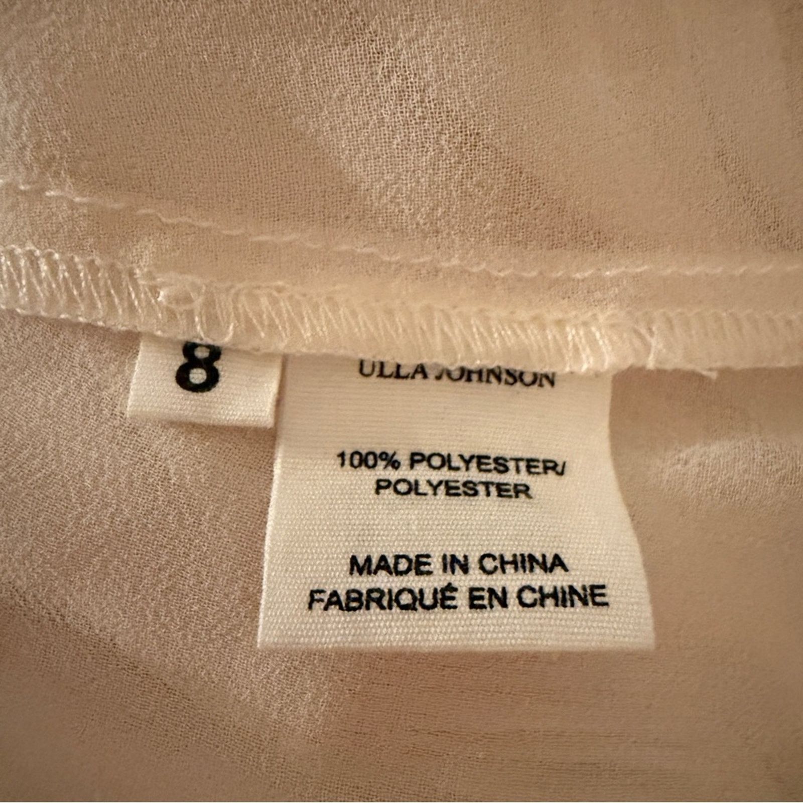Ulla Johnson Ulla Johnson Amal Ivory Silky Ruffle Long Sleeve Mini Dress Size M / US 6-8 / IT 42-44 - 9 Thumbnail
