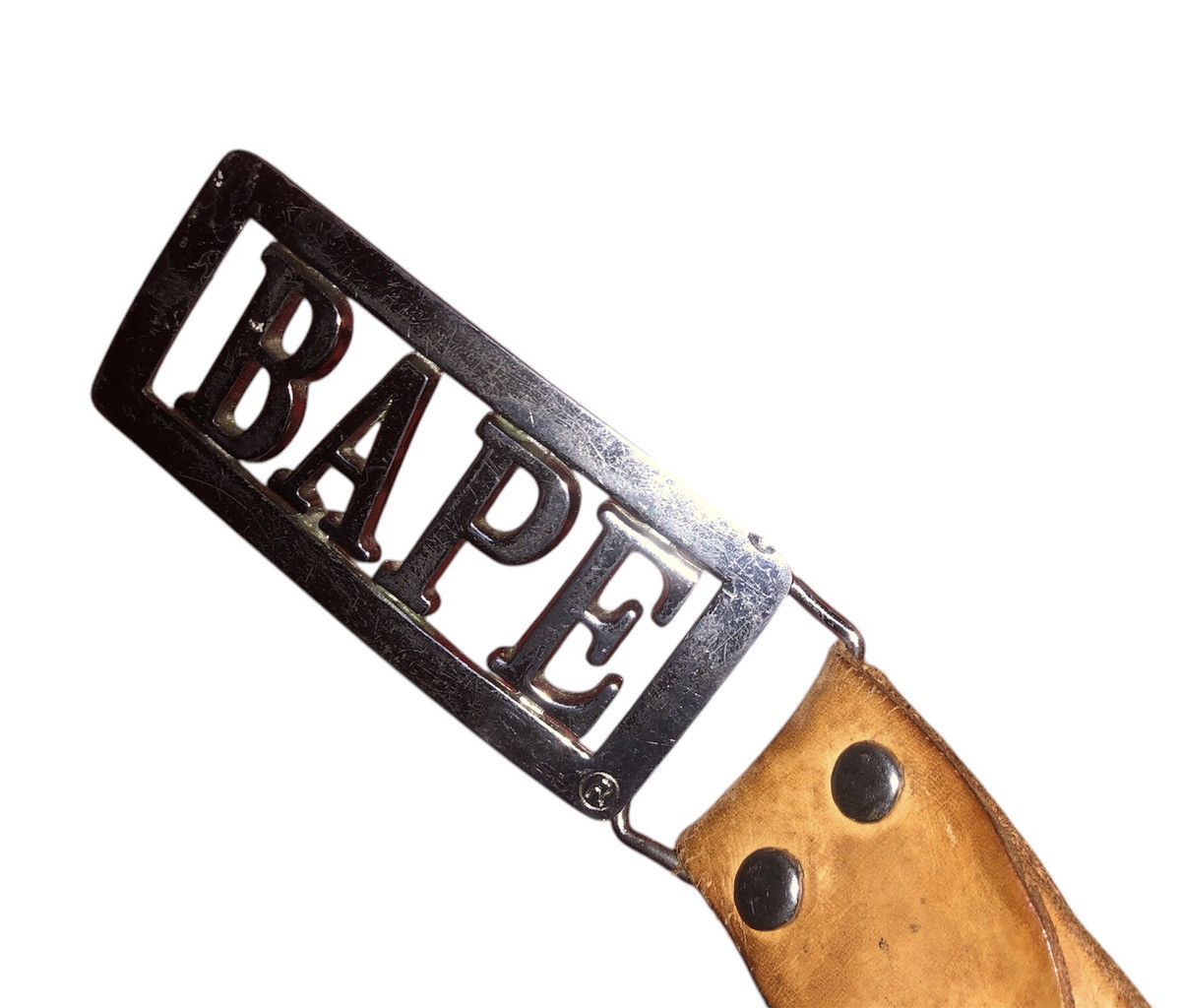Bape VINTAGE LEATHER BAPE BY A BATHING APE (UNISEX) Size 30 - 2 Thumbnail