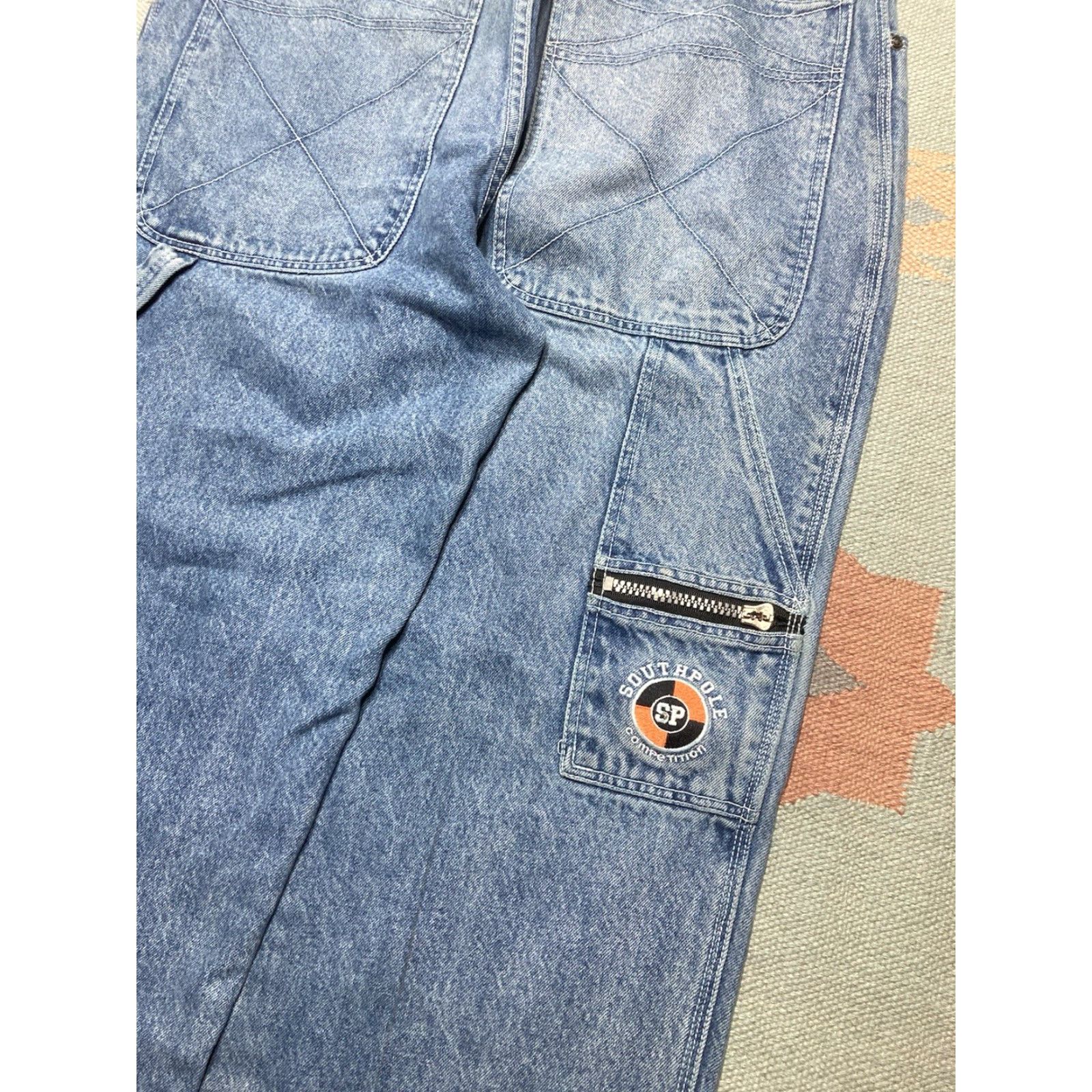 Southpole VINTAGE Southpole Jeans Baggy Hip Hop 35x32 Men Blue 90s JNCO Style Carpenter Skater Inseam 32 Mens Size US 35 - 3 Thumbnail
