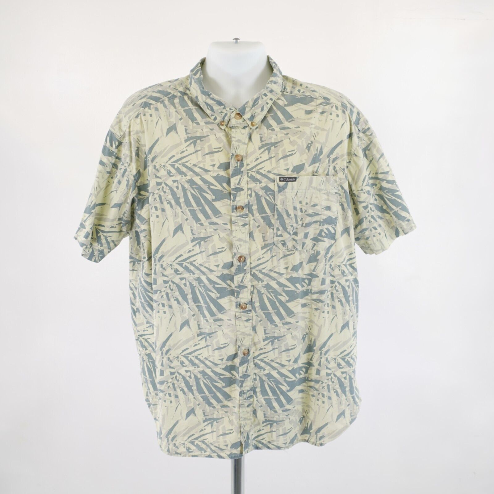 Columbia Columbia Regular XL Green Floral Hawaiian Dress Shirt Button Size US XL / EU 56 / 4 - 4 Thumbnail