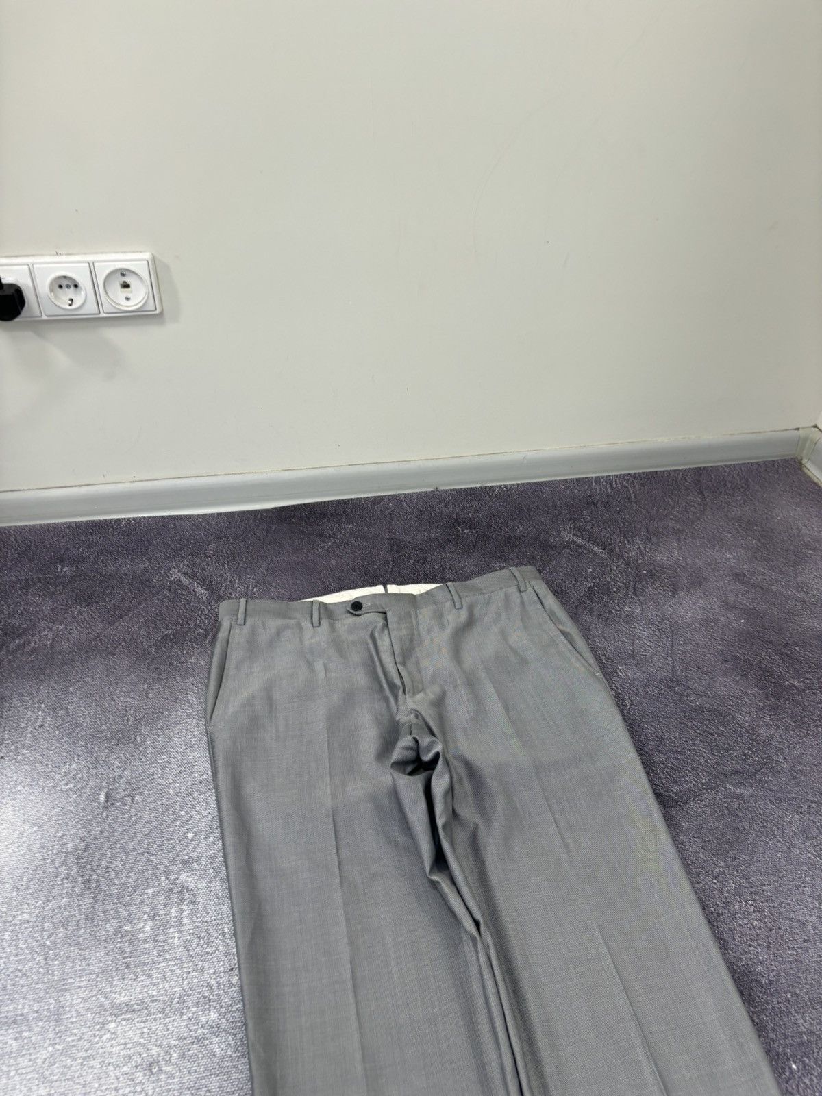 Corneliani Corneliani Men’s Birdseye Pattern Gray Wool Silk Dress Pants Size US 36 / EU 52 - 5 Thumbnail
