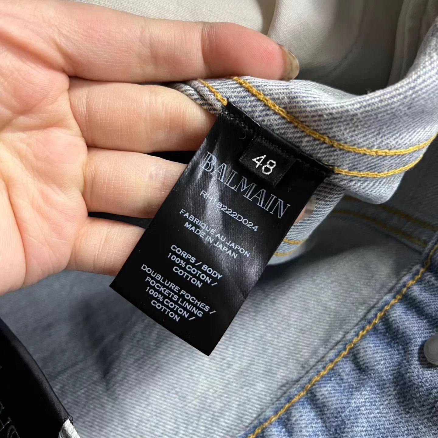 Balmain Balmain Blue L/S Logo-Embroidered Lapel 1Btn Denim Jkt Size US M / EU 48-50 / 2 - 4 Thumbnail