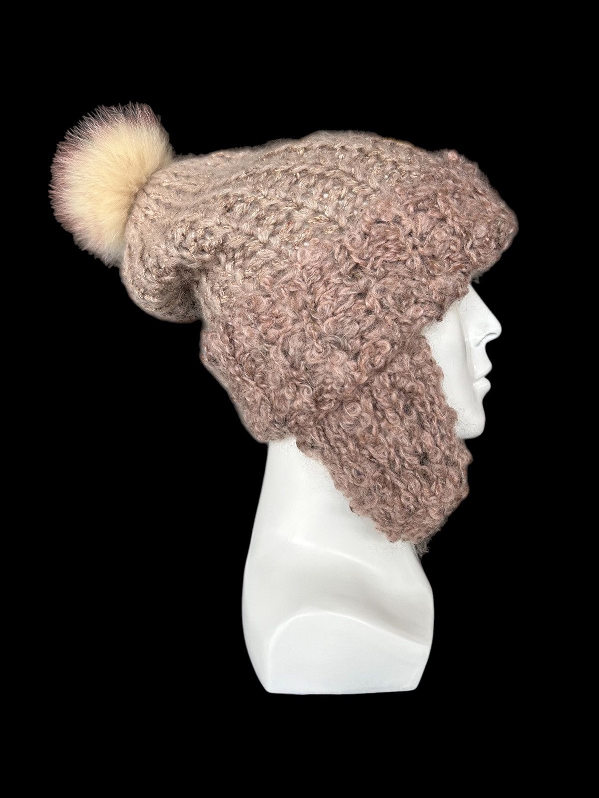 Japanese Brand × Kapital × Vintage Made in Japan CA4LA Crochet knitt Mohair Beanie Hats Rare🎌☠️☠️ Size ONE SIZE - 2 Thumbnail