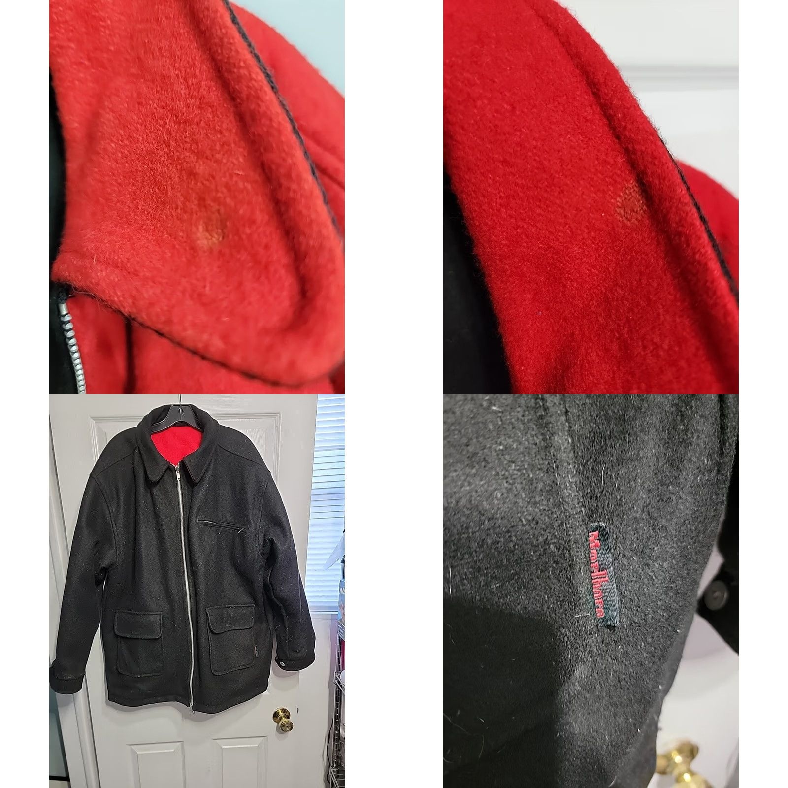 Marlboro VINTAGE Marlboro Jacket Men L Red/Black Reversible Wool Full Zip Collared Pocketed 90s USA Men's L Size US L / EU 52-54 / 3 - 8 Thumbnail