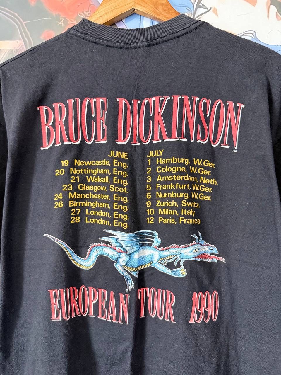 Band Tees Bruce Dickinson Tour 1990 vintage t shirt Medium Tattooed Size US L / EU 52-54 / 3 - 12 Thumbnail