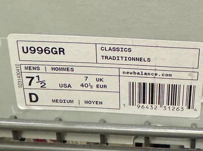 New Balance o1w1db10824 996 Sneakers in Multicolor Size US 7.5 / EU 40-41 - 6 Thumbnail