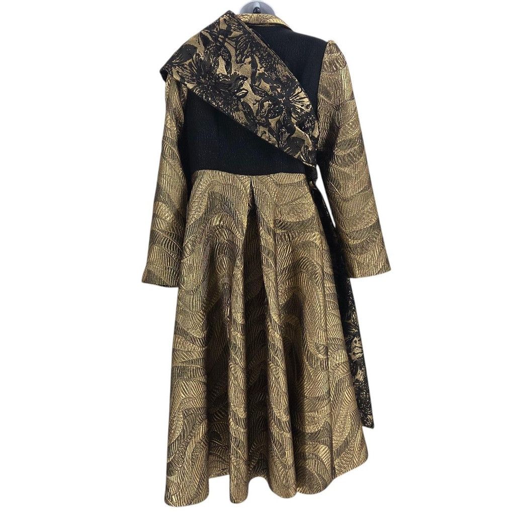 The Unbranded Brand MAKING THE CUT Women's Metallic Jaquard Coat & Scarf Size XS / US 0-2 / IT 36-38 - 2 Thumbnail