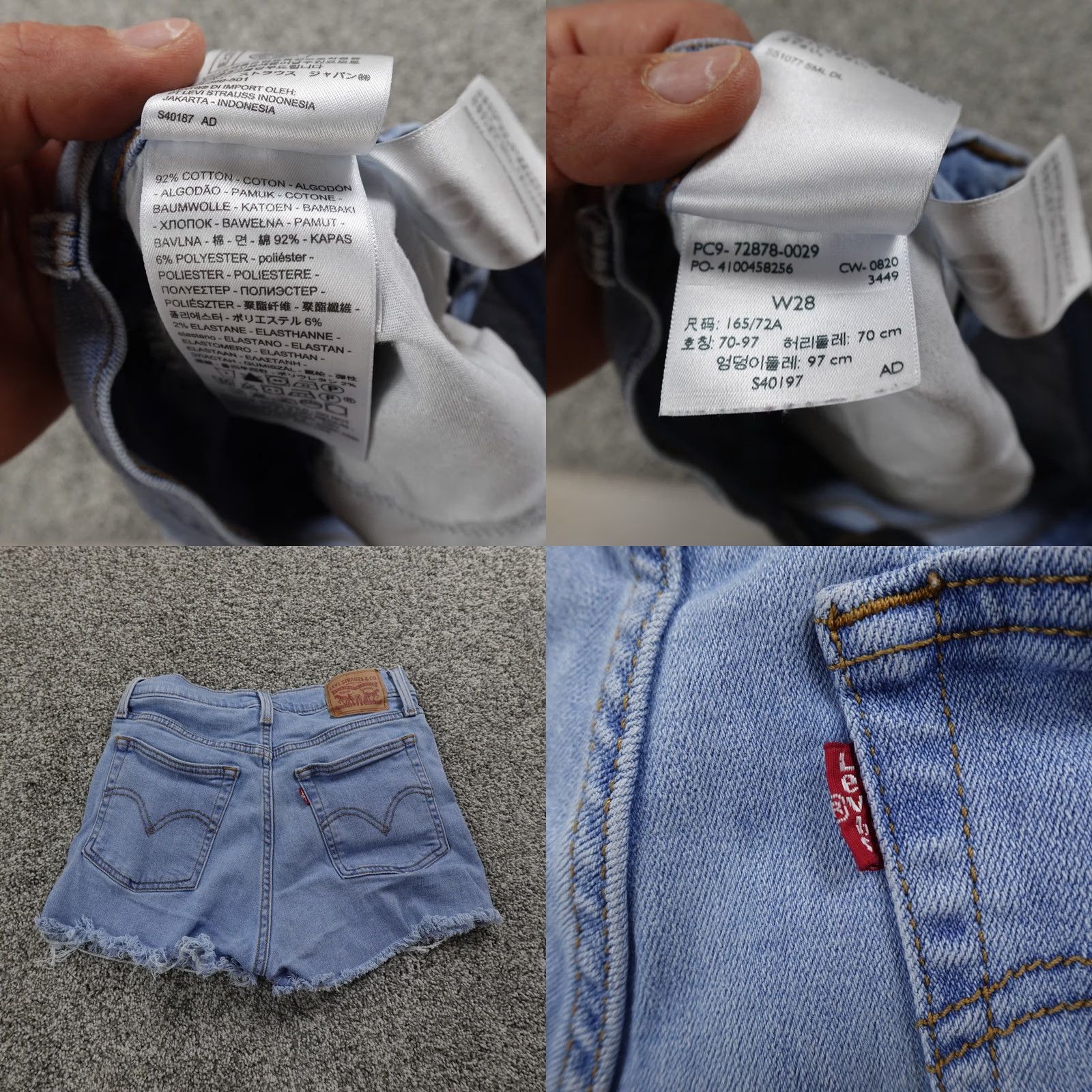 Levi's Levis Shorts Womens 28 Blue Denim Jean Cut Off High Rise Micro Booty Hot Pants Denim Shorts Jeans Cut Off Blue Size 28" / US 6 / IT 42 - 8 Thumbnail