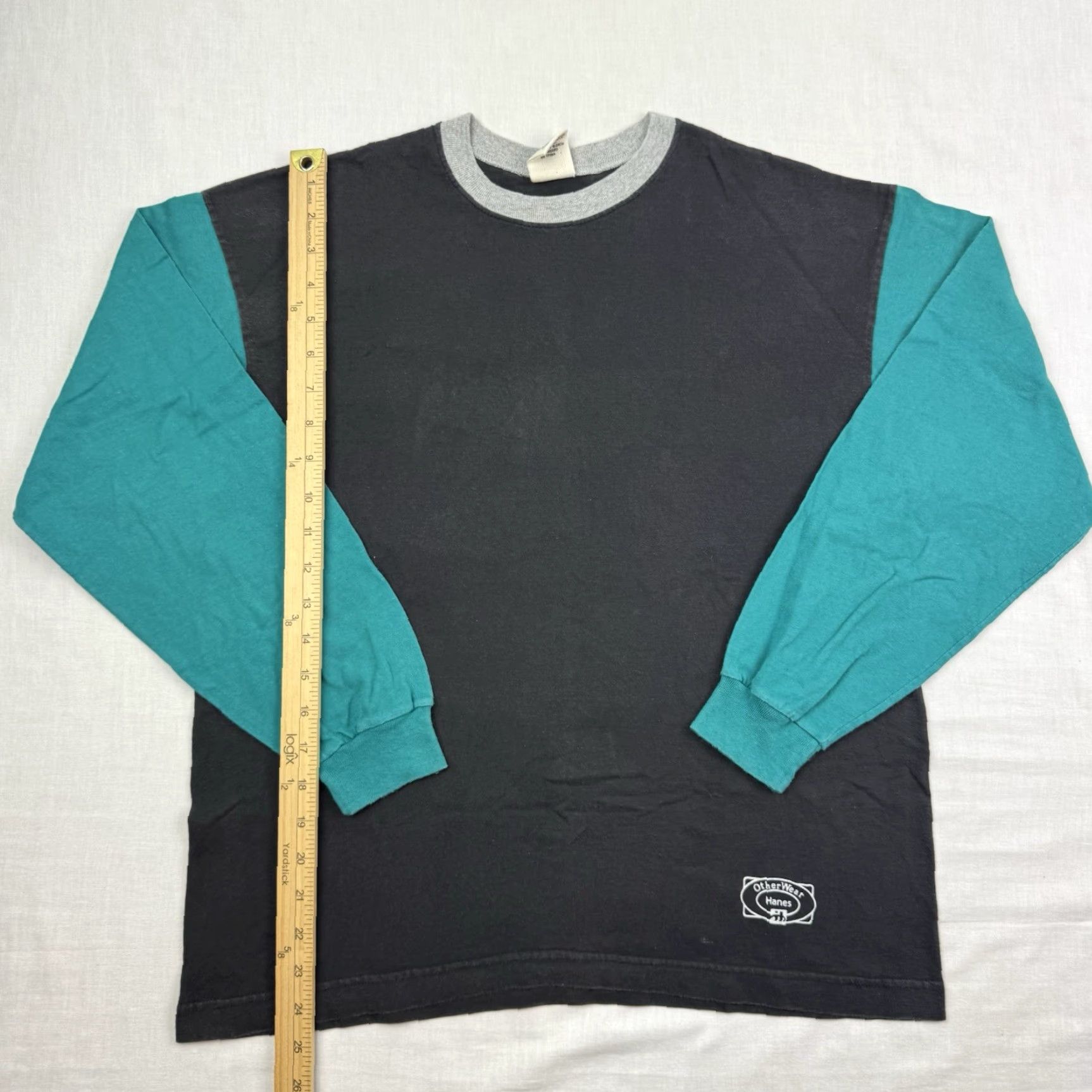 Hanes Vintage Hanes Long Sleeve T-Shirt Adult Medium Black Solid Crew Neck Regular Fit Men Hipster 90s Size US M / EU 48-50 / 2 - 6 Thumbnail
