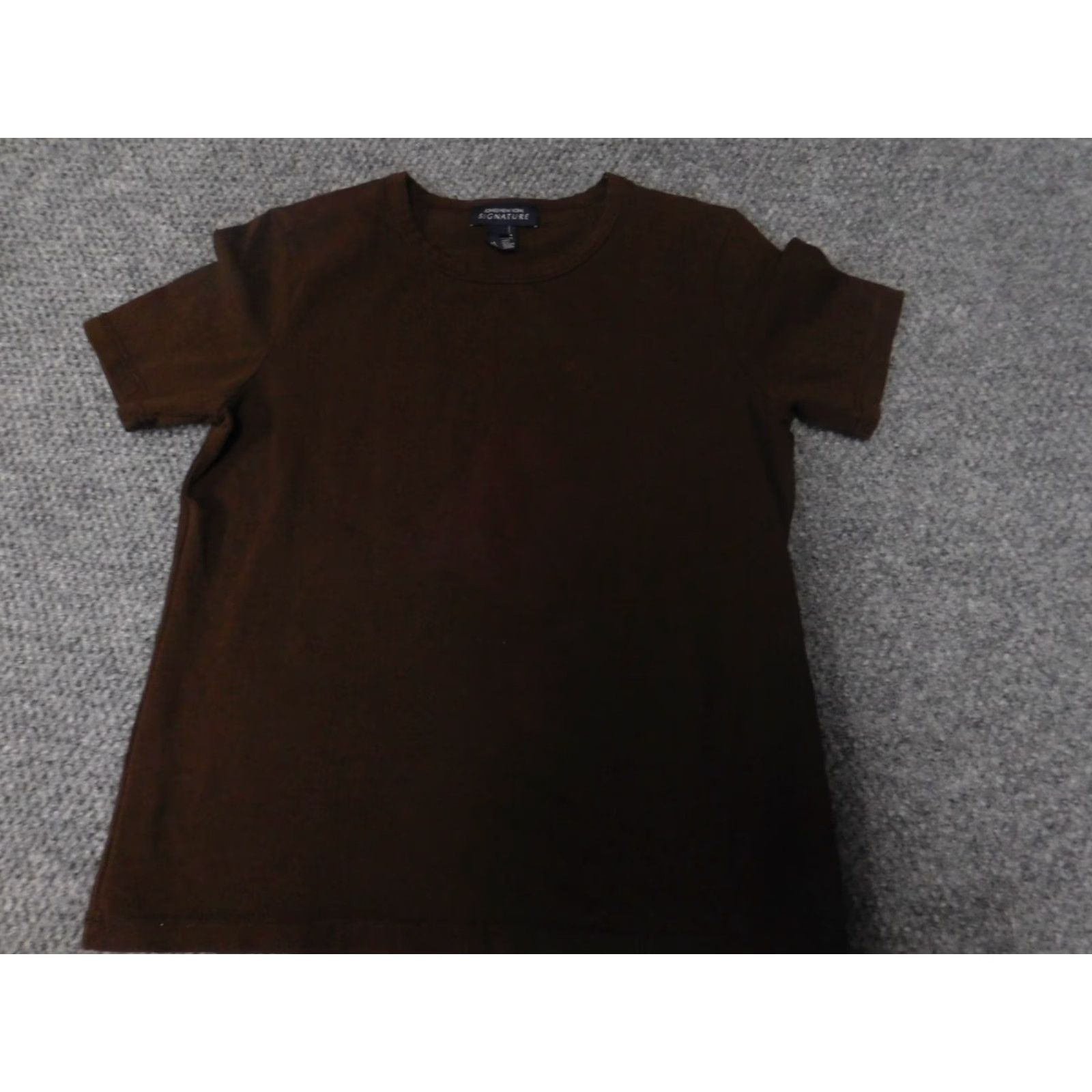 Jones New York Jones New York Top Womens Short Sleeve Shirt S Brown Crew Neck Blouse Signature Classic Casual Basic Shirt Size S / US 4 / IT 40 - 3 Thumbnail