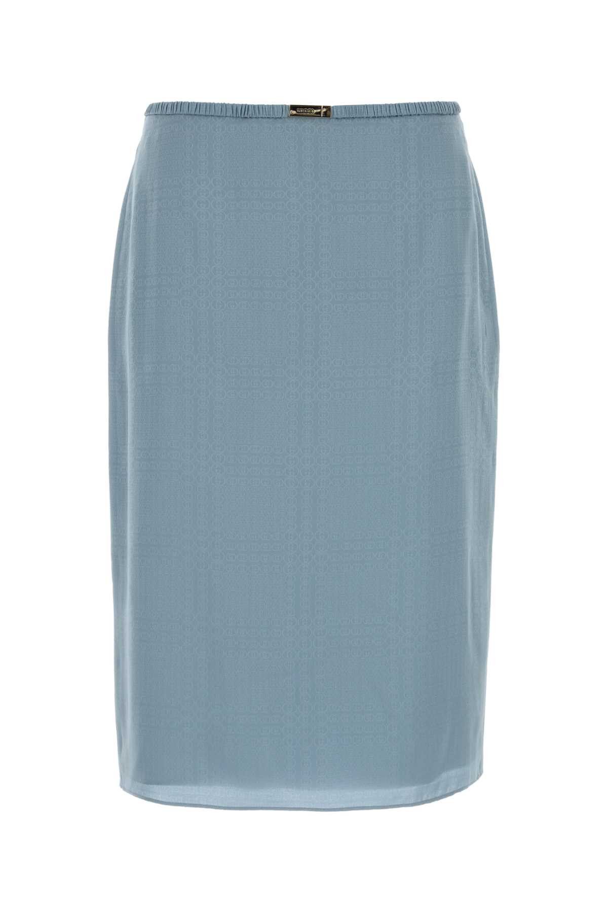 Gucci Light Blue Silk Skirt Size 30" / US 8 / IT 44 - 1 Thumbnail