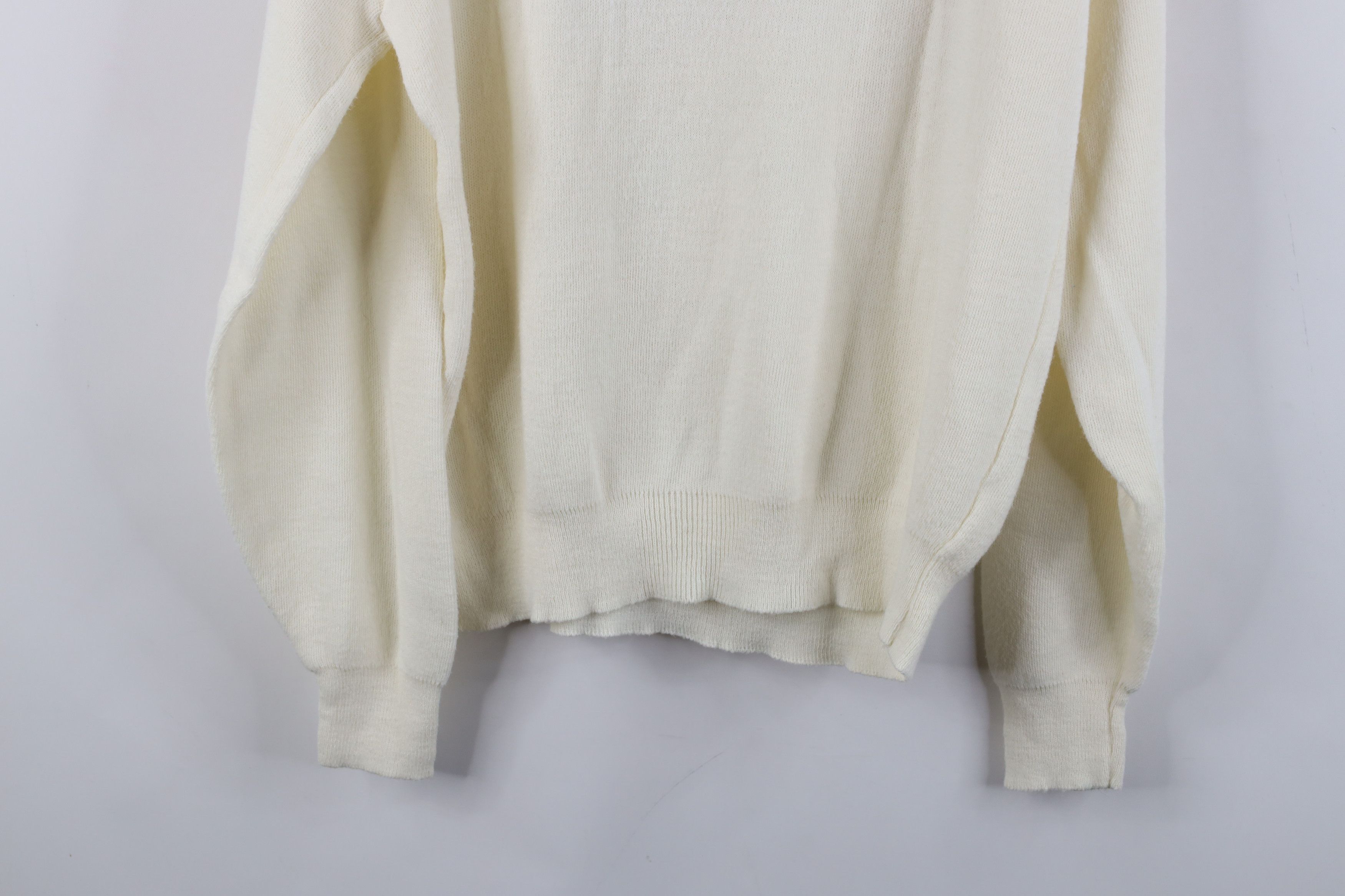 Vintage Vintage 70s Streetwear Knit Turtleneck Sweater Cream USA Size L / US 10 / IT 46 - 9 Thumbnail