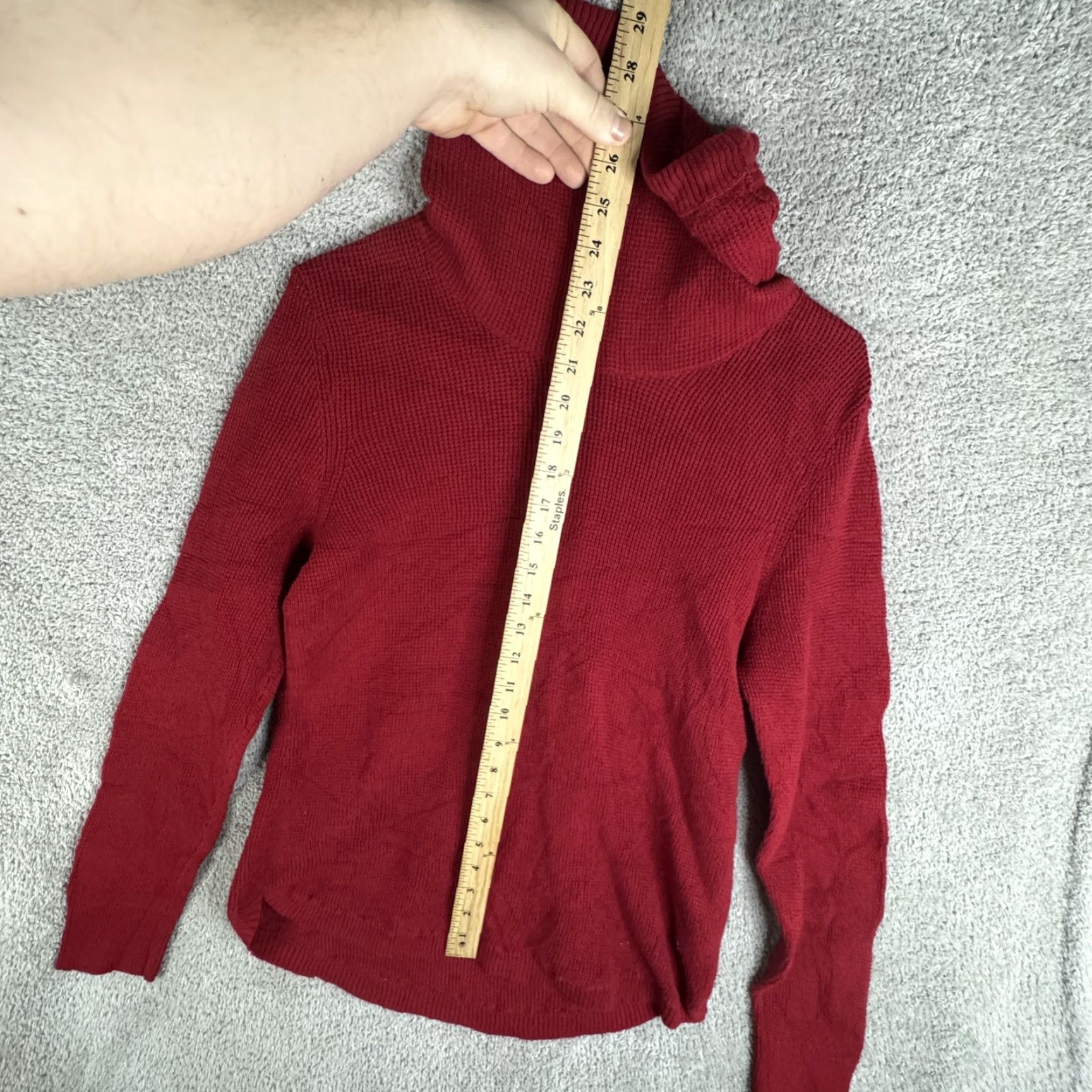 Ralph Lauren Lauren Ralph Lauren Sweater Womens XL Red Cowl Neck Waffle Knit Pullover Size XL / US 12-14 / IT 48-50 - 7 Thumbnail