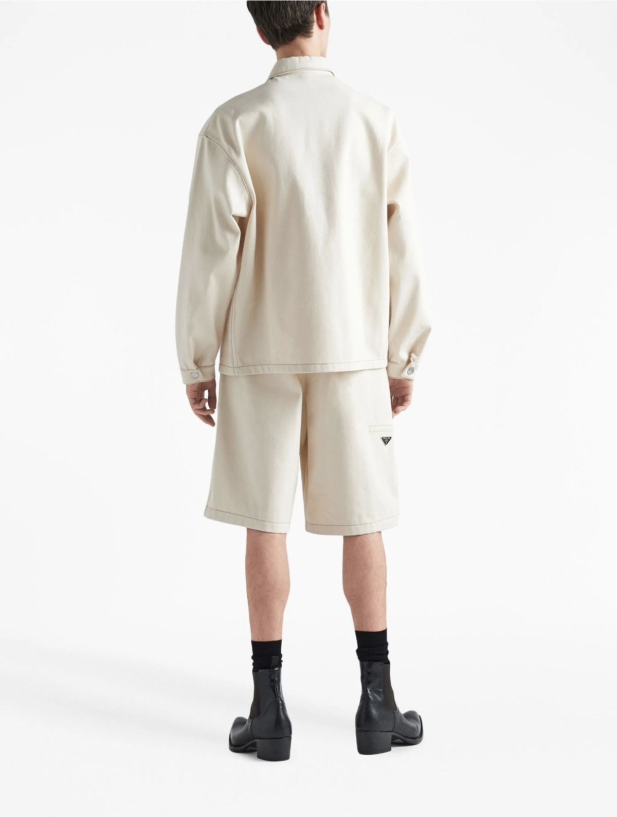 Prada Prada beige denim shirt with triangle logo, size M. Size US M / EU 48-50 / 2 - 10 Thumbnail