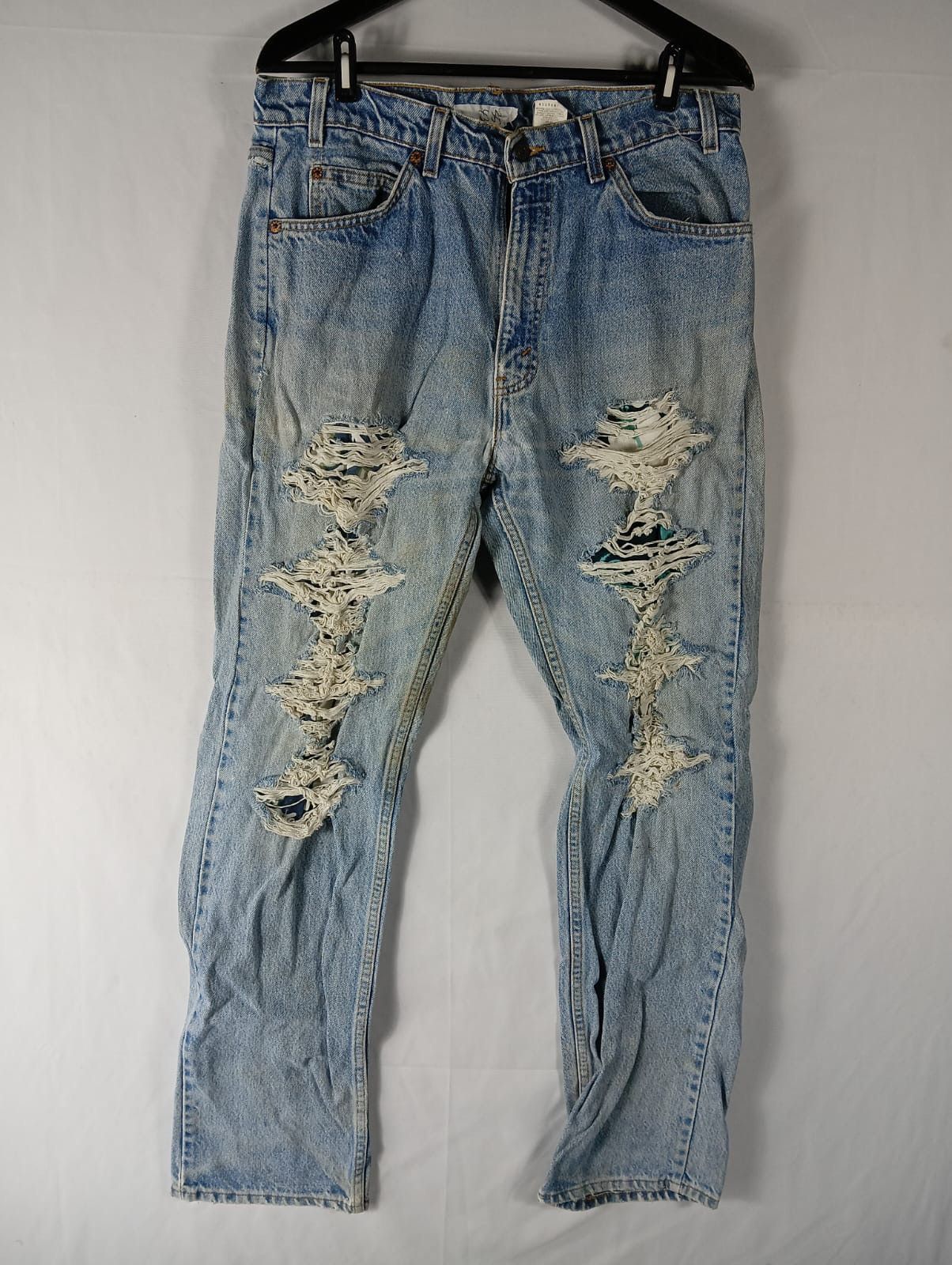 Levi's Vintage Clothing Vintage Levis 505 distressed denim rare orange tab Size US 35 - 1 Thumbnail