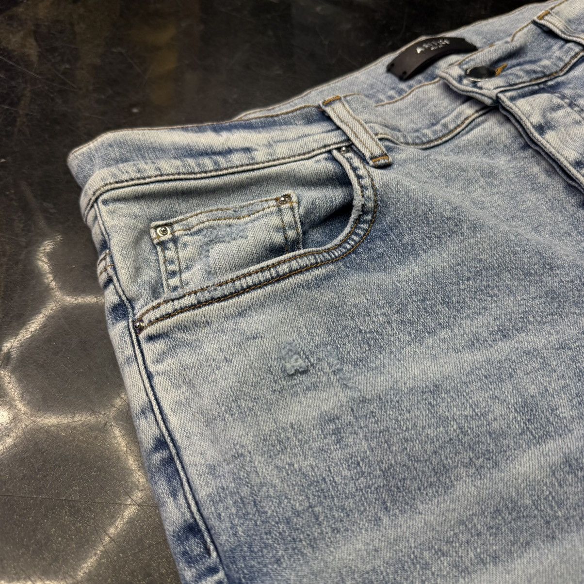 Amiri Amiri Pajama Art Patch Jeans Light Blue Size US 38 / EU 54 - 6 Thumbnail