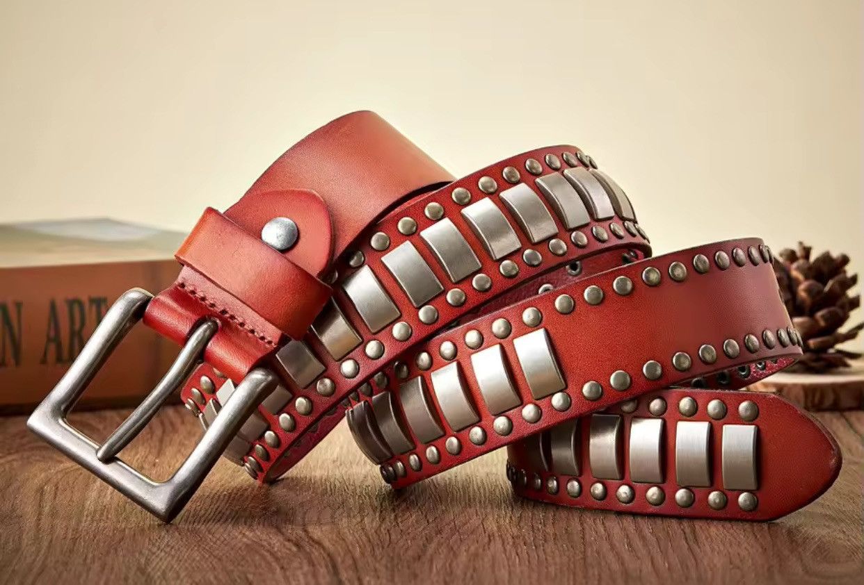Genuine Leather × Japanese Brand Genuine Leather Metal Pin Buckle Men Belt Size ONE SIZE - 3 Thumbnail