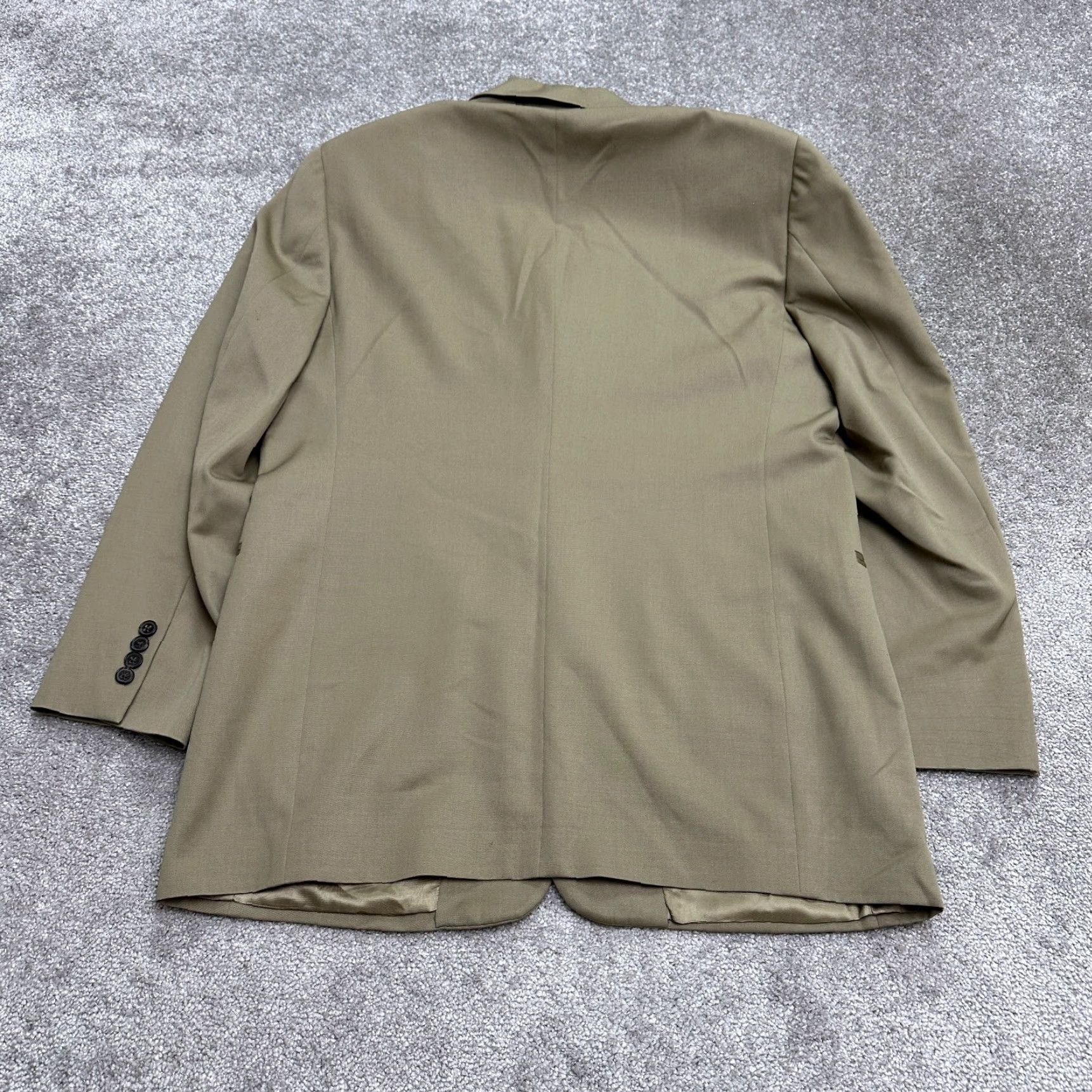 Vintage Lessona Blazer Mens 44L Brown Wool Three-Button Flat Front Single-Breasted Natural Stretch Super 100's Size 44R - 2 Thumbnail