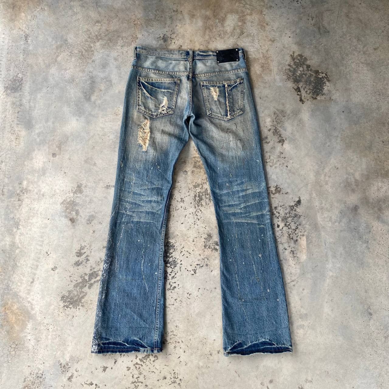 Japanese Brand FLARE Midas Japan "Gimmick" Distressed Grunge Cyber Punk Size US 29 - 12 Thumbnail