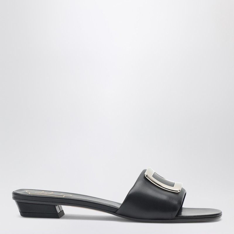 Roger Vivier Roger Vivier Square Buckle Leather Slides Size US 7.5 / IT 37.5 - 1 Thumbnail