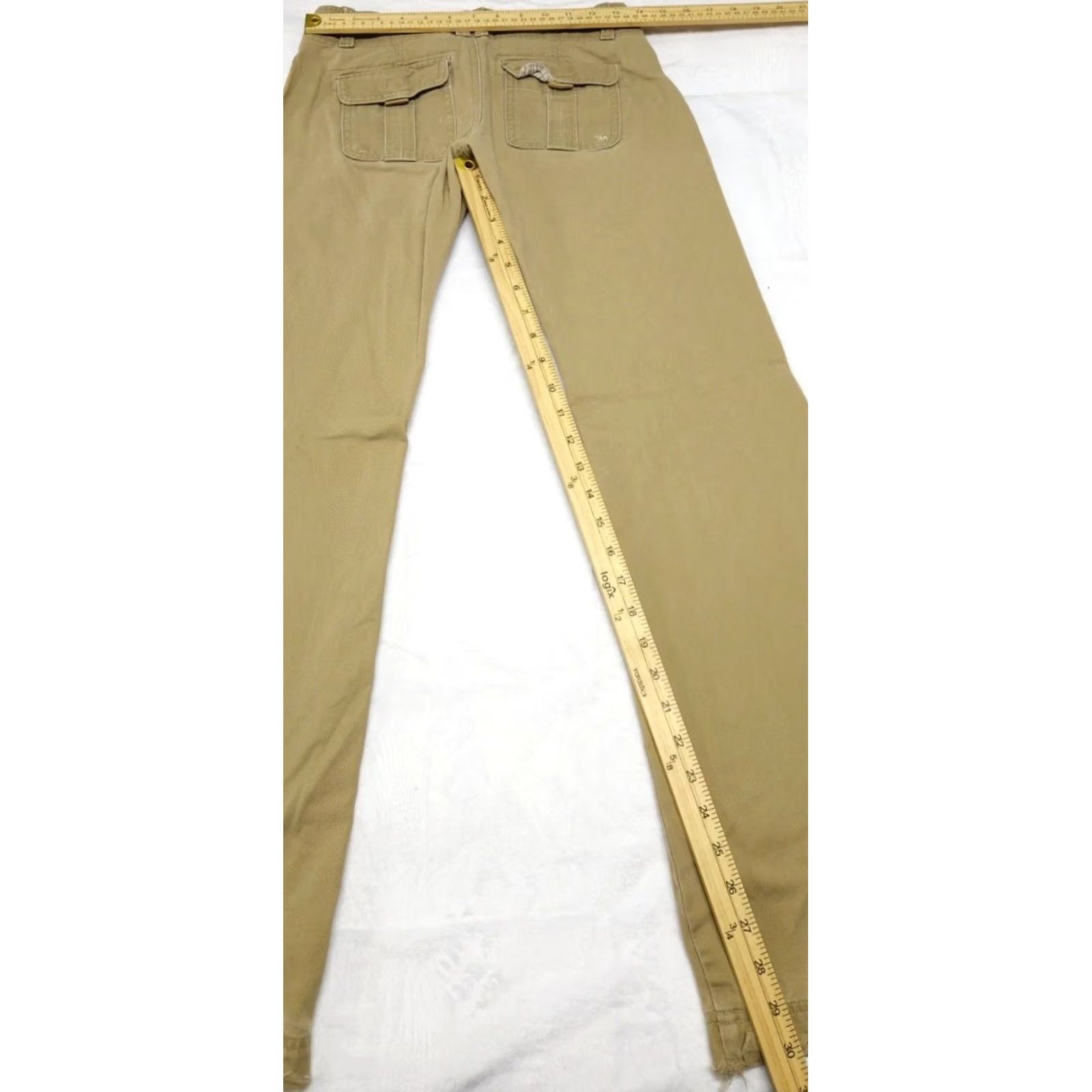 Vintage Abercrombie & Fitch Chino Pants Womens 00R Beige Khaki Straight Casual Cotton Pants Women Size 24" / US 00 / IT 34 - 7 Thumbnail
