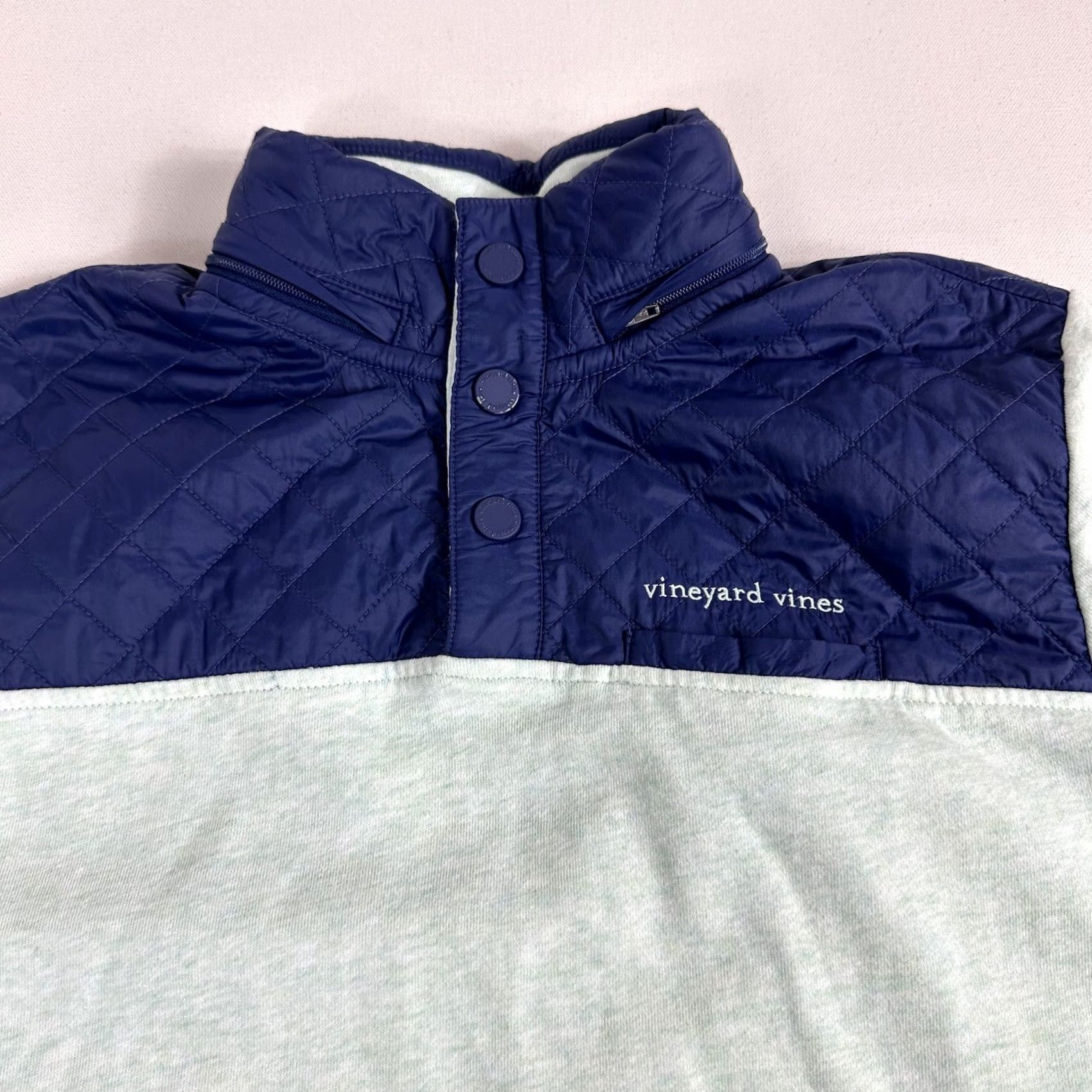 Vineyard Vines Vineyard Vines Performance Quilted Nylon Snap Sweatshirt Mens Small 2K0860 Blue Size US S / EU 44-46 / 1 - 3 Thumbnail