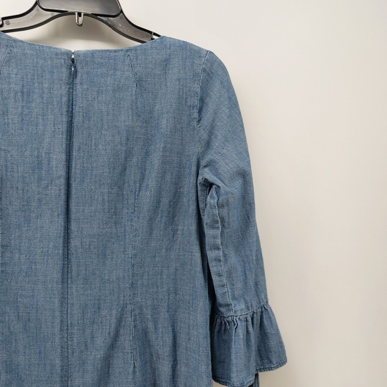 J.Crew J Crew Blue Denim Dress Size 2 Bell Sleeves V-Neck Spring Size XS / US 0-2 / IT 36-38 - 10 Thumbnail