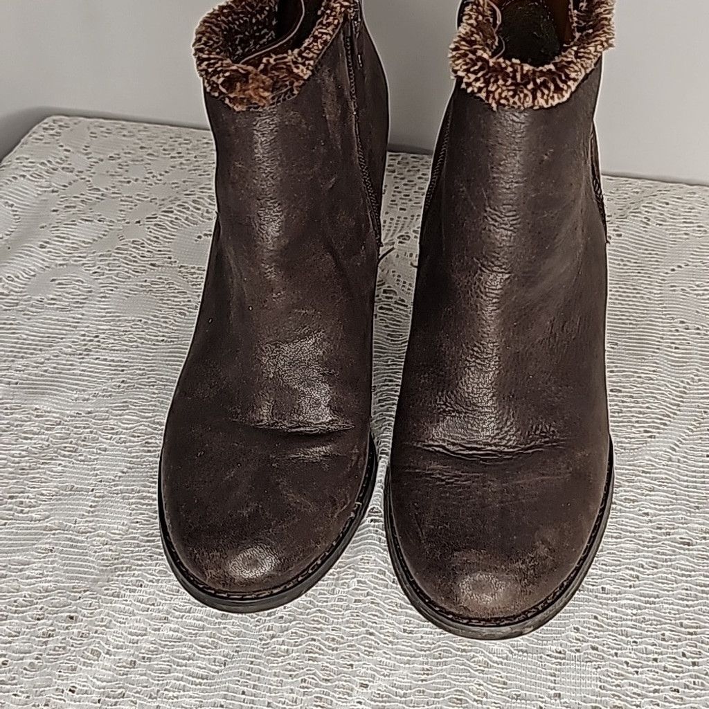 Lucky Brand Lucky Brand Yorque leather brown wedge ankle boots sz 8 Size US 8 / IT 38 - 3 Thumbnail