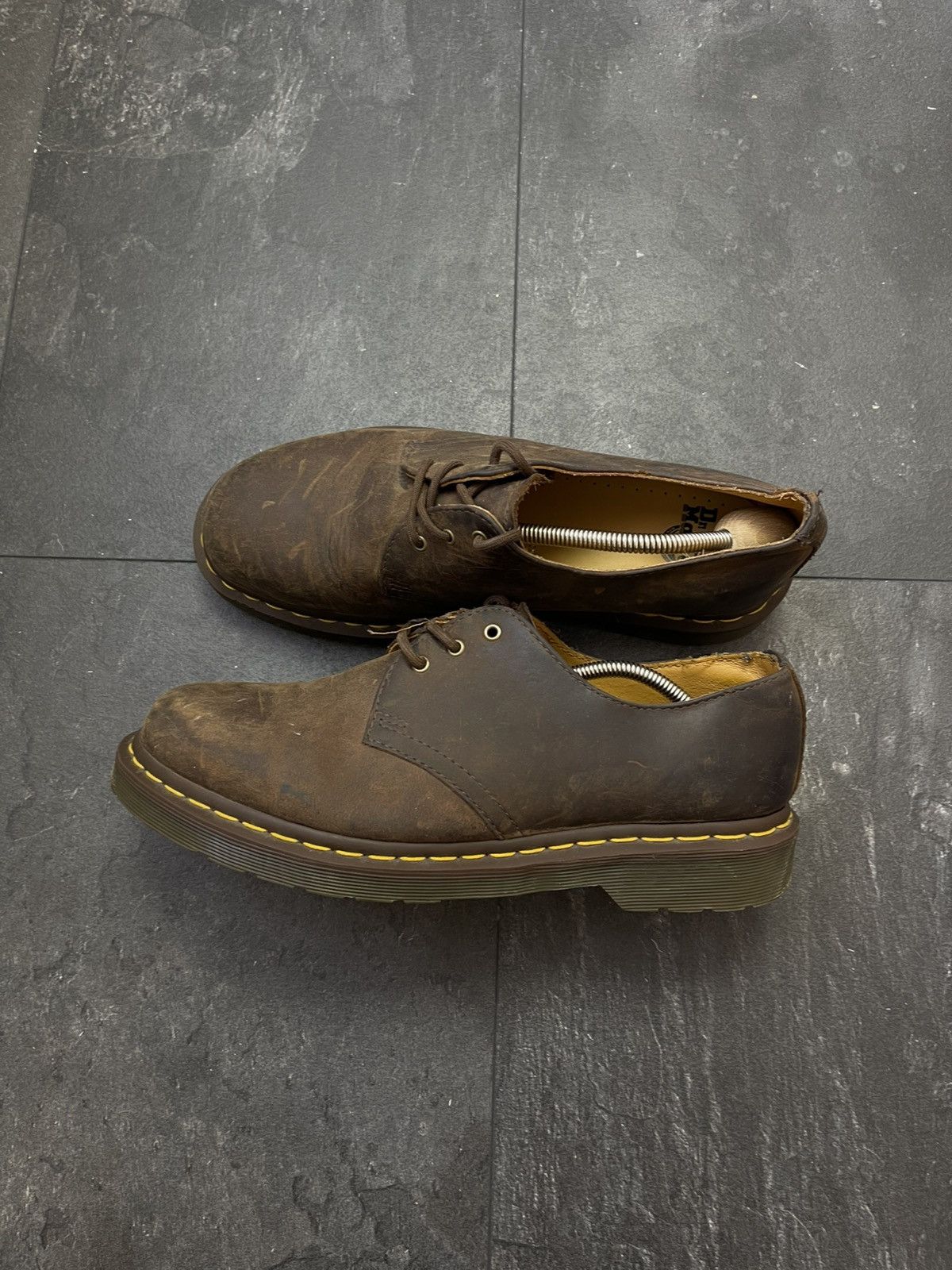 Dr. Martens × Streetwear × Vintage Dr martens 1461 dark brown distressed boots Size US 9 / EU 42 - 8 Thumbnail