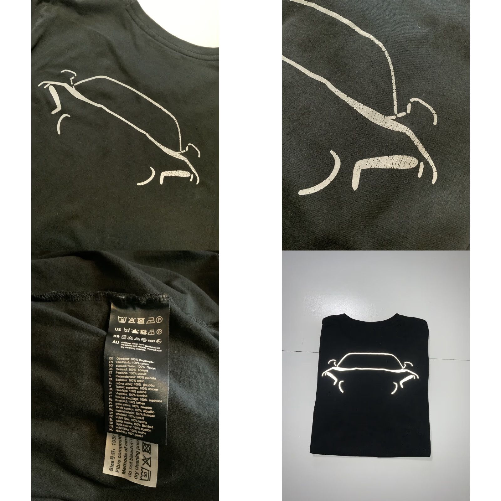 Mercedes-Benz Mercedes Benz AMG Reflective Racing Motorsport F1 Black S/S Crewneck T-Shirt XXL Mens Size US XXL / EU 58 / 5 - 8 Thumbnail