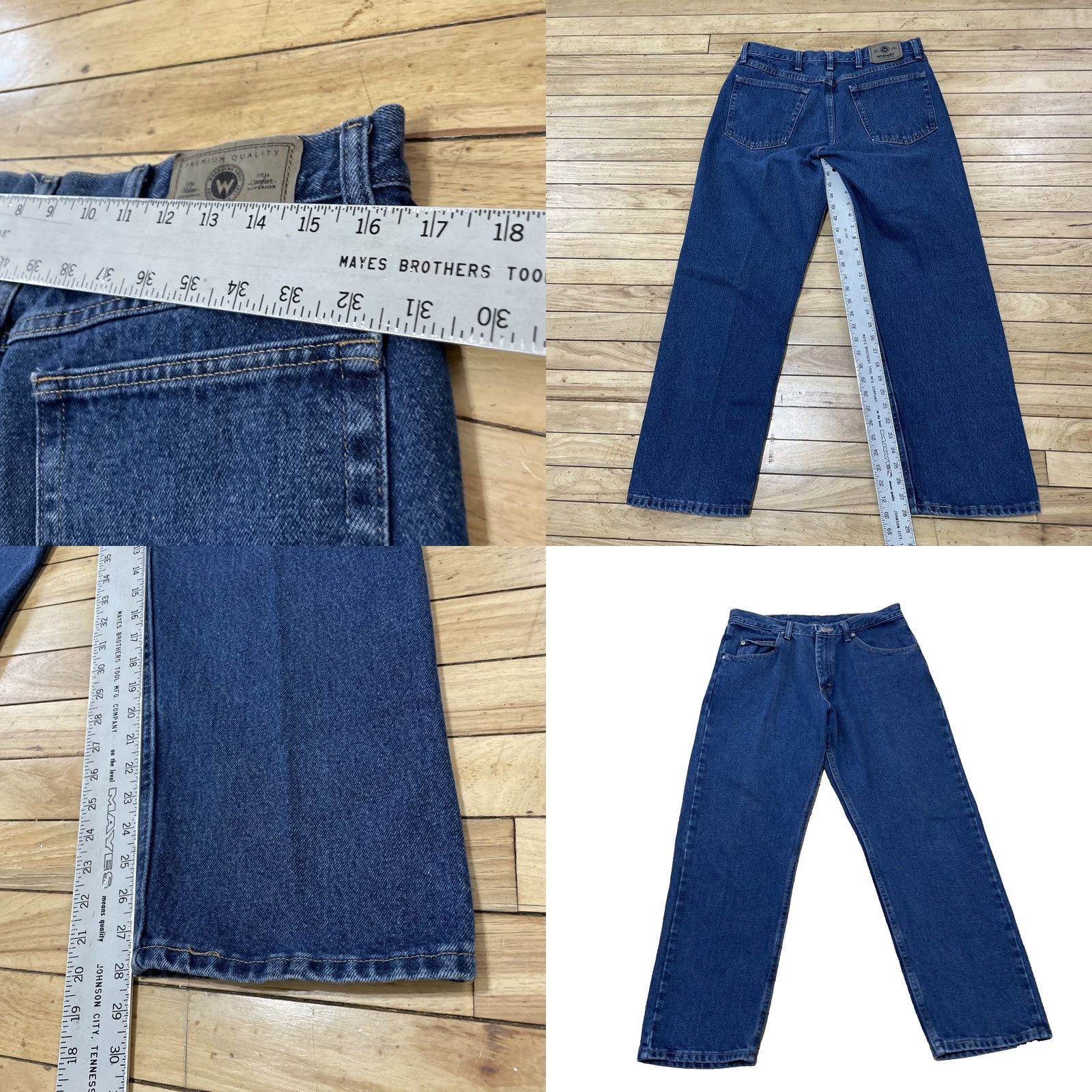 Wrangler VINTAGE Wrangler Jeans Mens 34x29 Blue Classic Straight Western Cowboy Denim 34 976T1DR Size US 34 / EU 50 - 9 Thumbnail