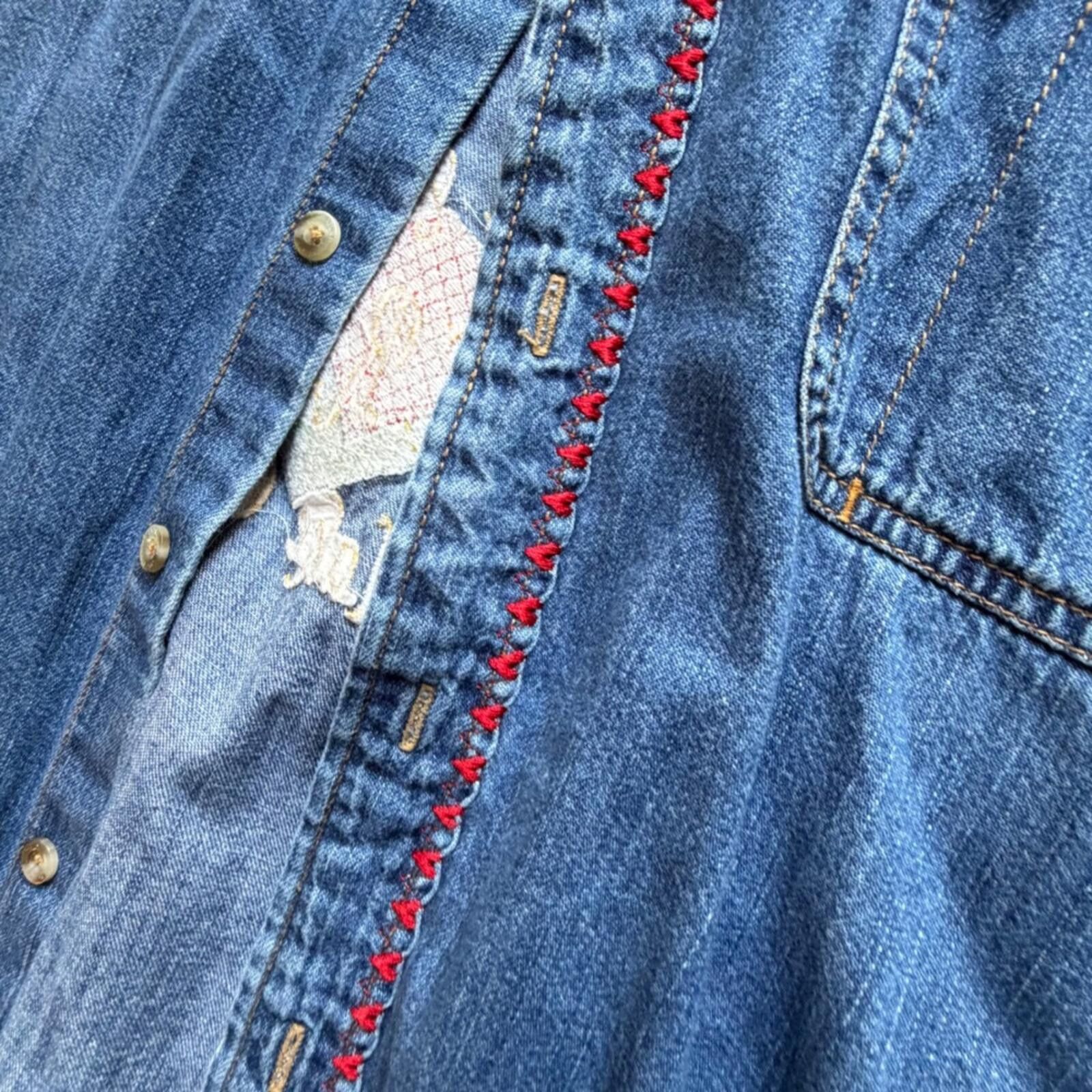Other Levi Strauss Signature Denim Shirt Quilt Embroidery Blue Size L / US 10 / IT 46 - 2 Thumbnail