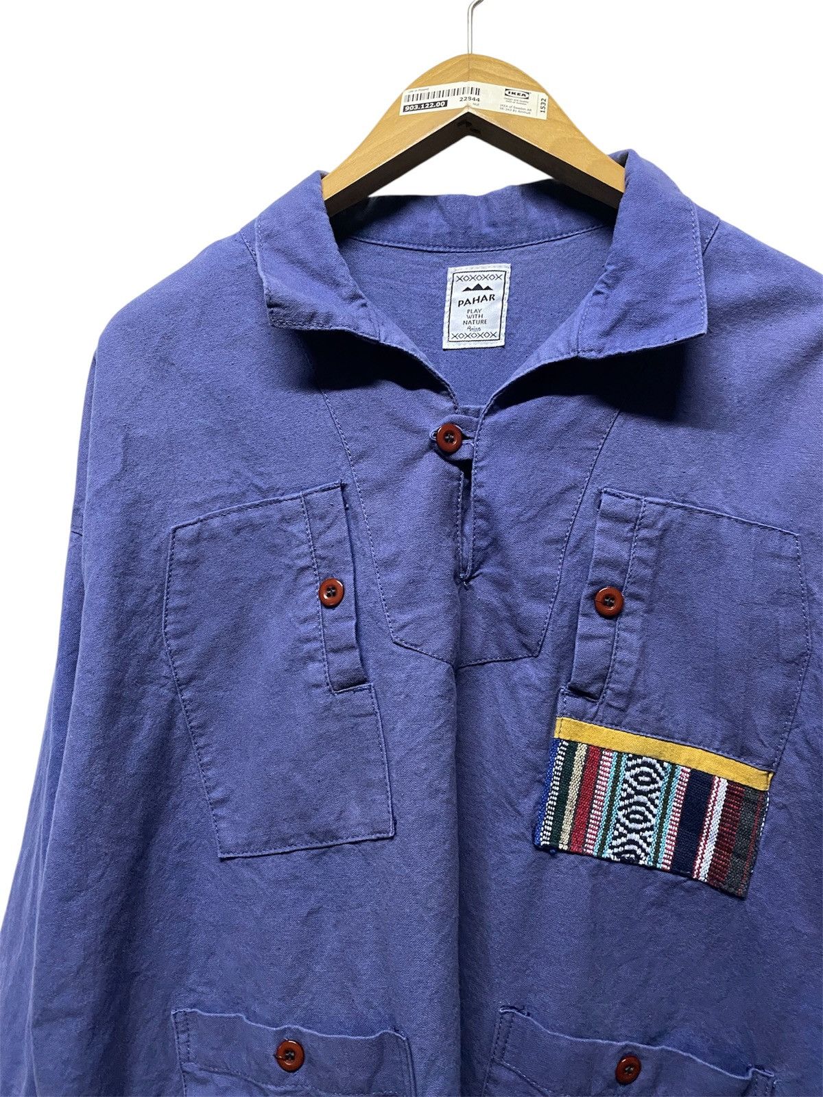 Japanese Brand Pahar by Amina Multipocket Navy Shirt Size US L / EU 52-54 / 3 - 3 Thumbnail