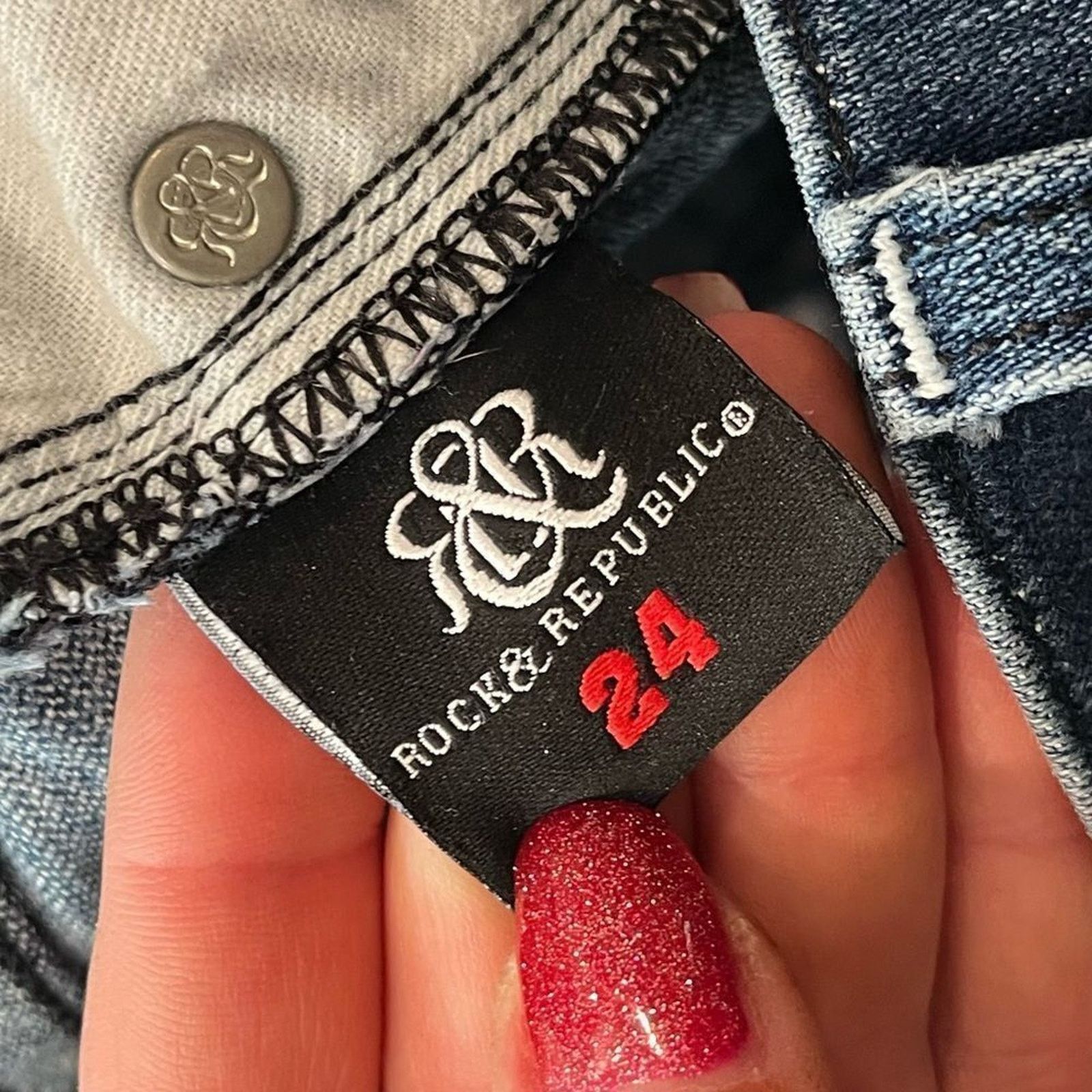 Rock & Republic Rock & Republic Medium Wash Low Rise Flare Jeans Size 24 Size 24" / US 00 / IT 34 - 11 Thumbnail