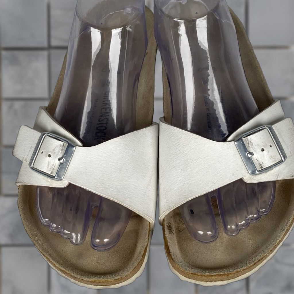 Birkenstock Birkenstock Madrid Sandals Womens 8 US 39 EU Ivory Leather Buckle Slide Casual Bohemian Logo Flat Size US 8 / IT 38 - 1 Thumbnail