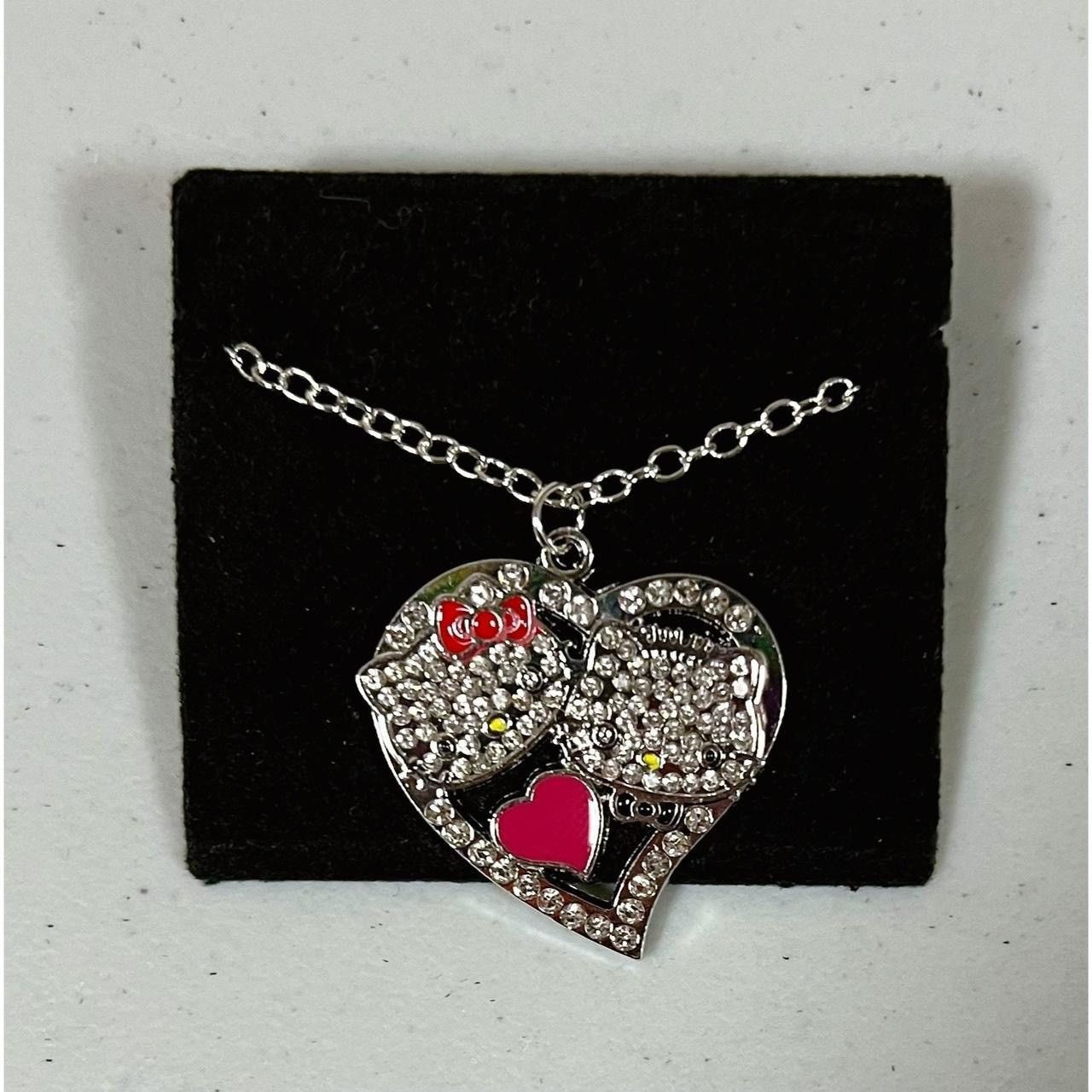 Japanese Brand × Jewelry × Vintage Hello Kitty Red Heart-Shaped Diamond Necklace Jewelry ♥️ Size ONE SIZE - 2 Thumbnail
